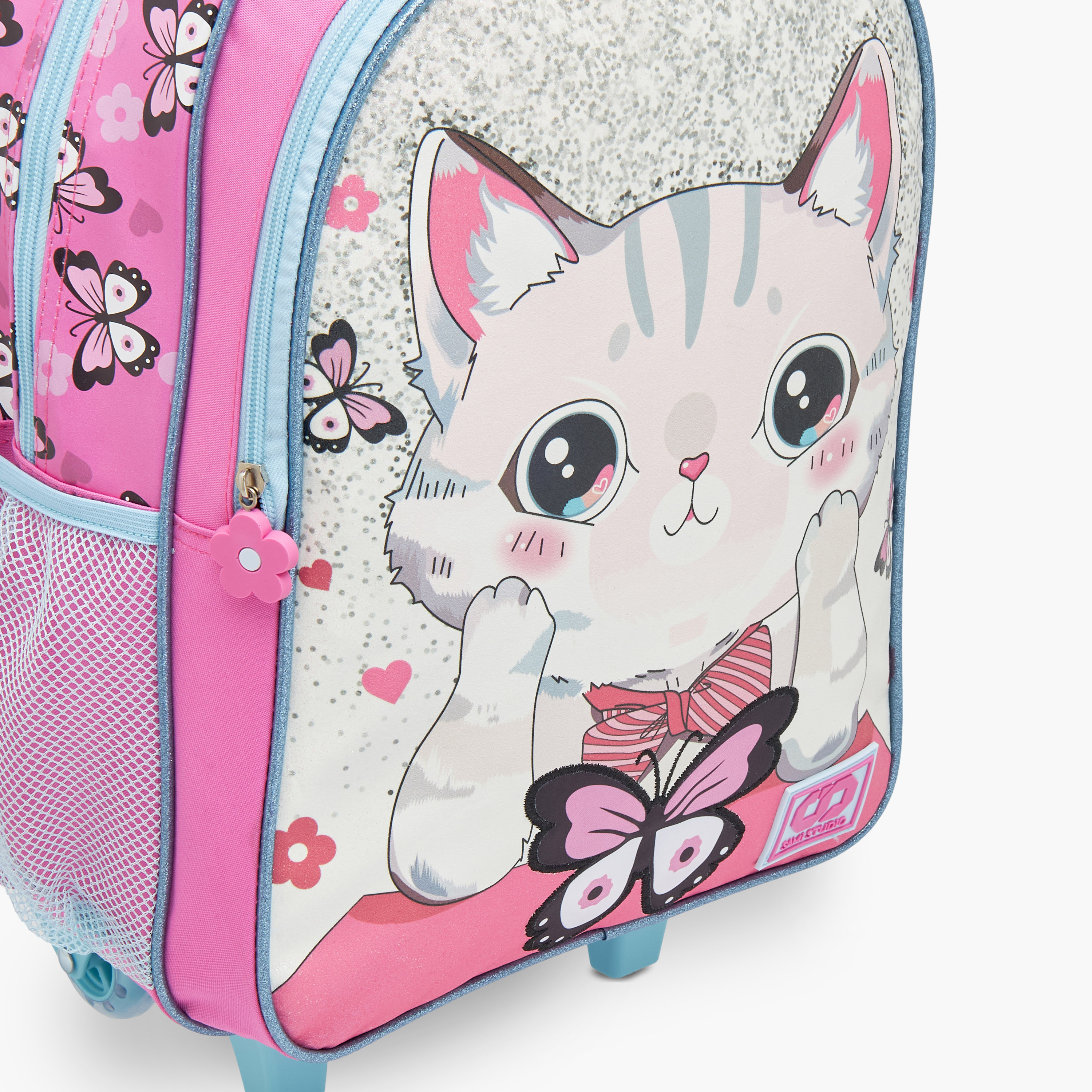 SAMI STUDIO Cats Trolley Bag for Girls 5-8 Years with Padded Shoulder Straps -school-bagsandbackpacks-trolleybags-image-10