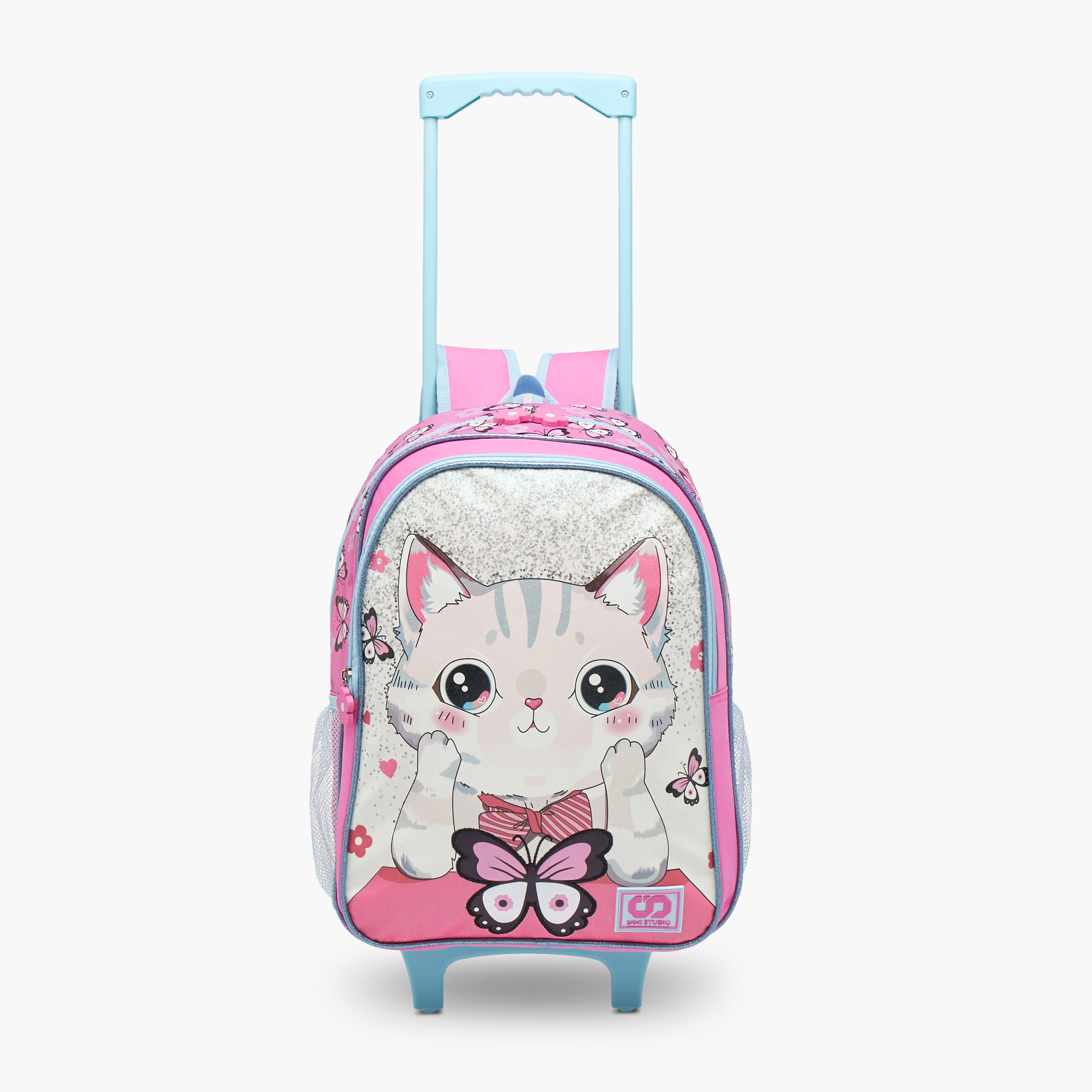 SAMI STUDIO Cats Trolley Bag for Girls 5-8 Years with Padded Shoulder Straps -school-bagsandbackpacks-trolleybags-image-8