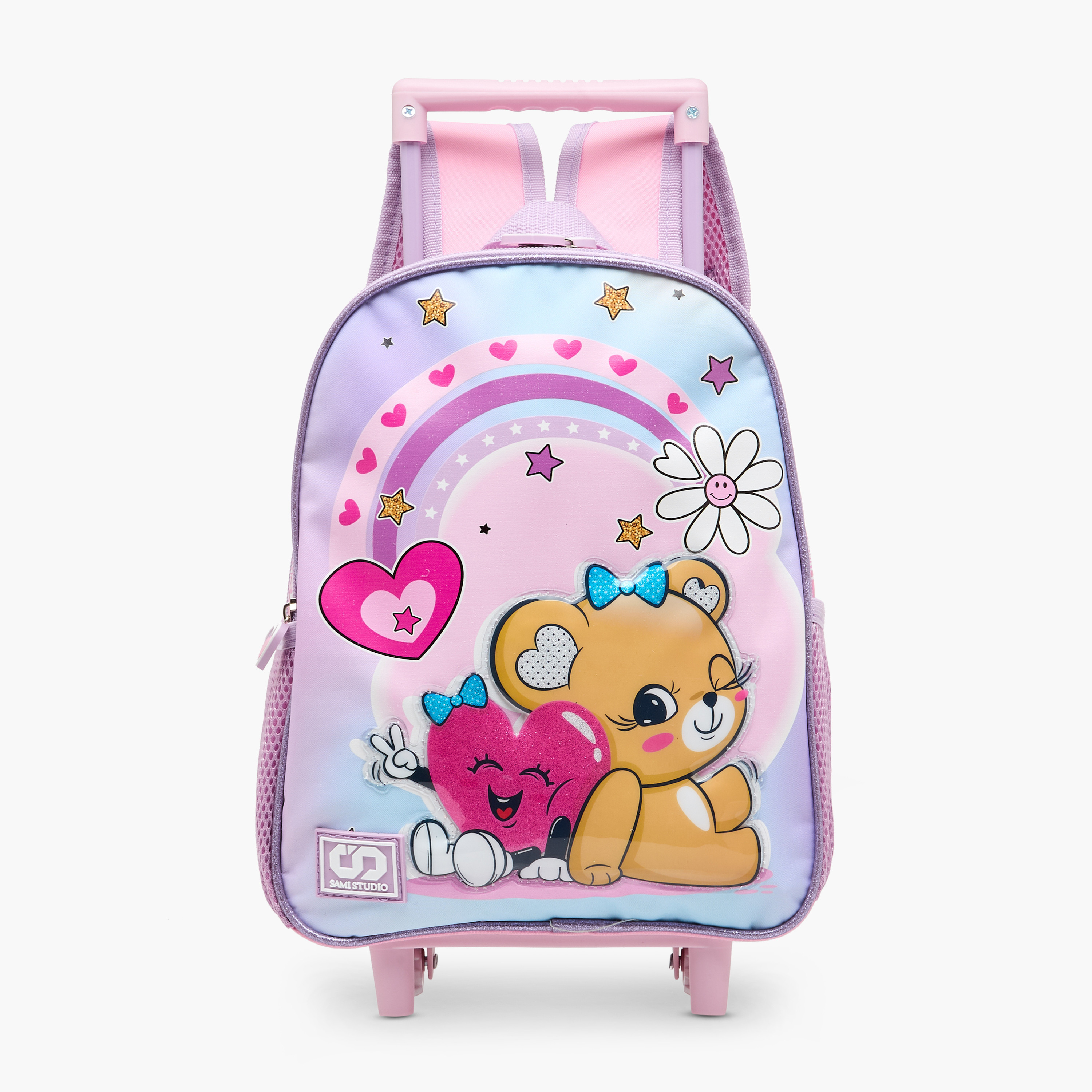 SAMI STUDIO Animal Print 3-Piece School Trolley Bag Set for Girls 2-5 Years with Lunch Bag and Pencil Pouch -school-bagsandbackpacks-trolleybags-image-2