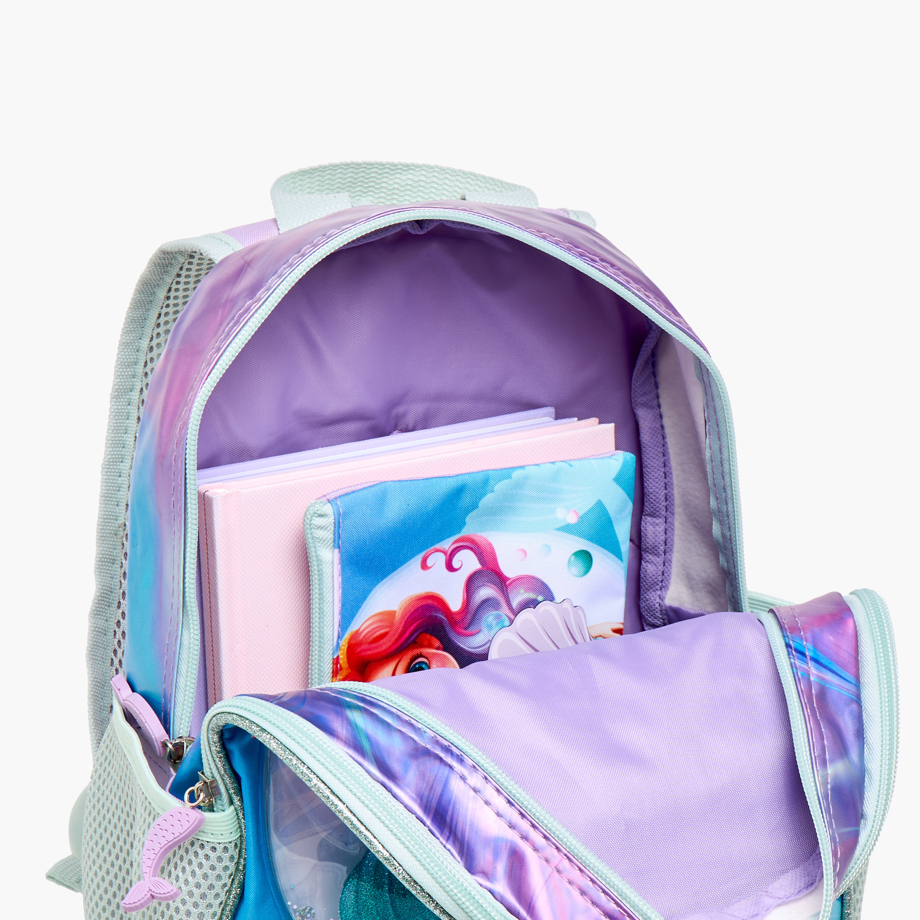 طقم شنطة ظهر 16 بوصة بطبعات حورية البحر 3 قطع من سامي ستوديو - 31x23x10 سم-school-bagsandbackpacks-backpacks-image-15
