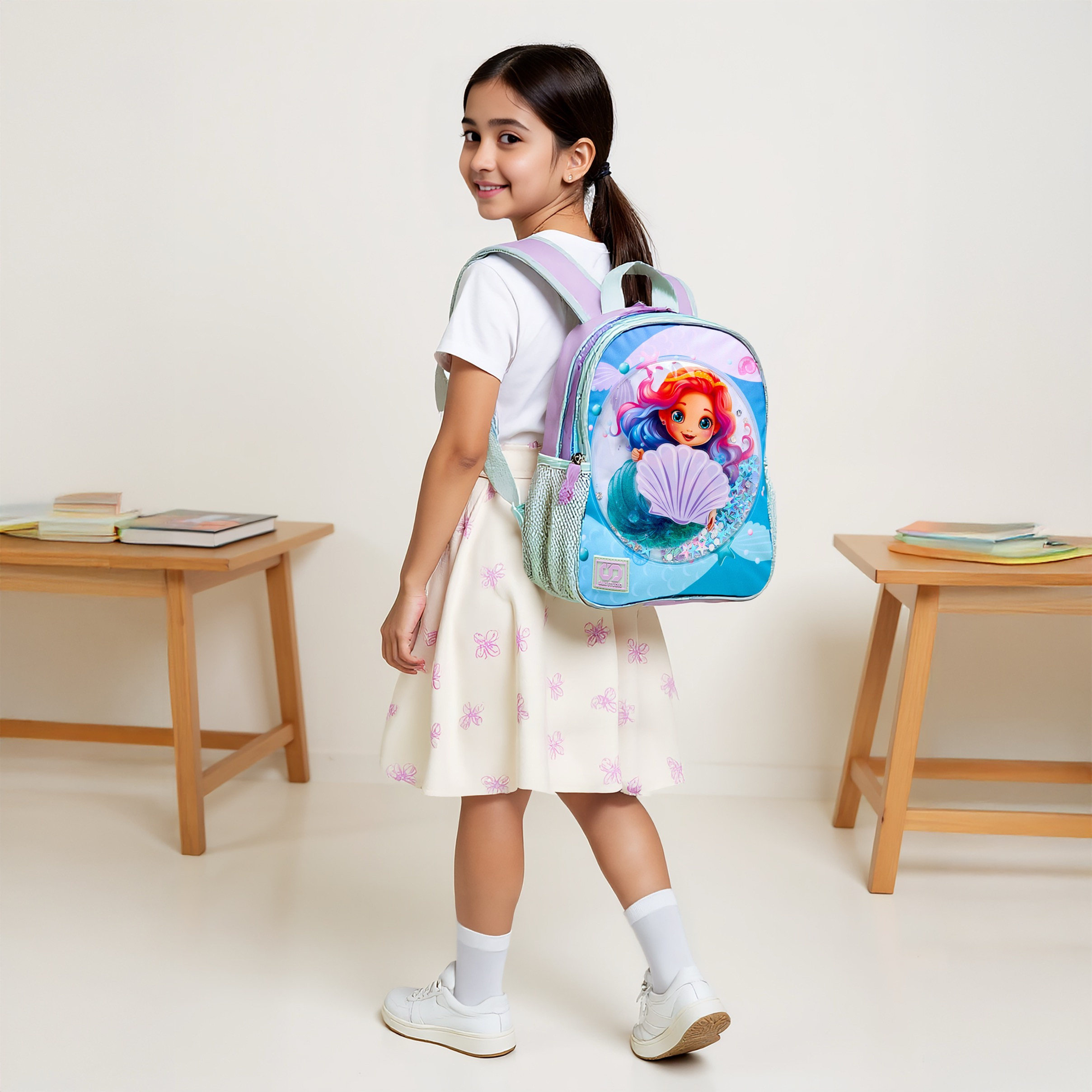 طقم شنطة ظهر 16 بوصة بطبعات حورية البحر 3 قطع من سامي ستوديو - 31x23x10 سم-school-bagsandbackpacks-backpacks-image-2