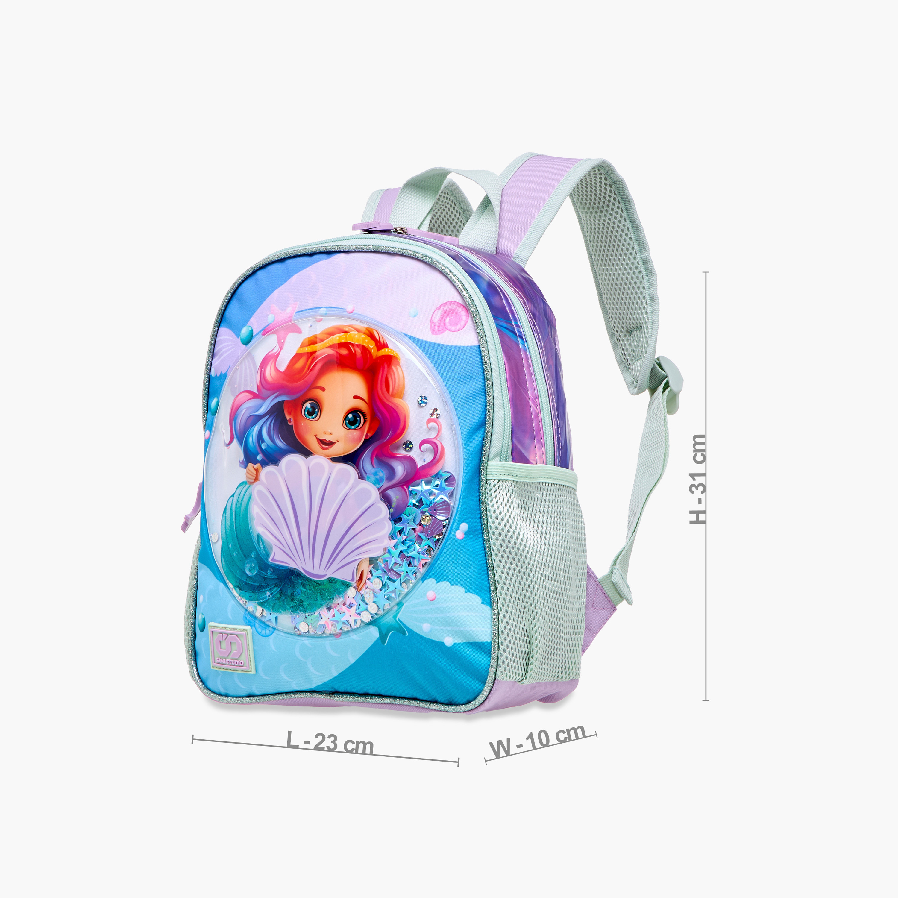 طقم شنطة ظهر 16 بوصة بطبعات حورية البحر 3 قطع من سامي ستوديو - 31x23x10 سم-school-bagsandbackpacks-backpacks-image-5