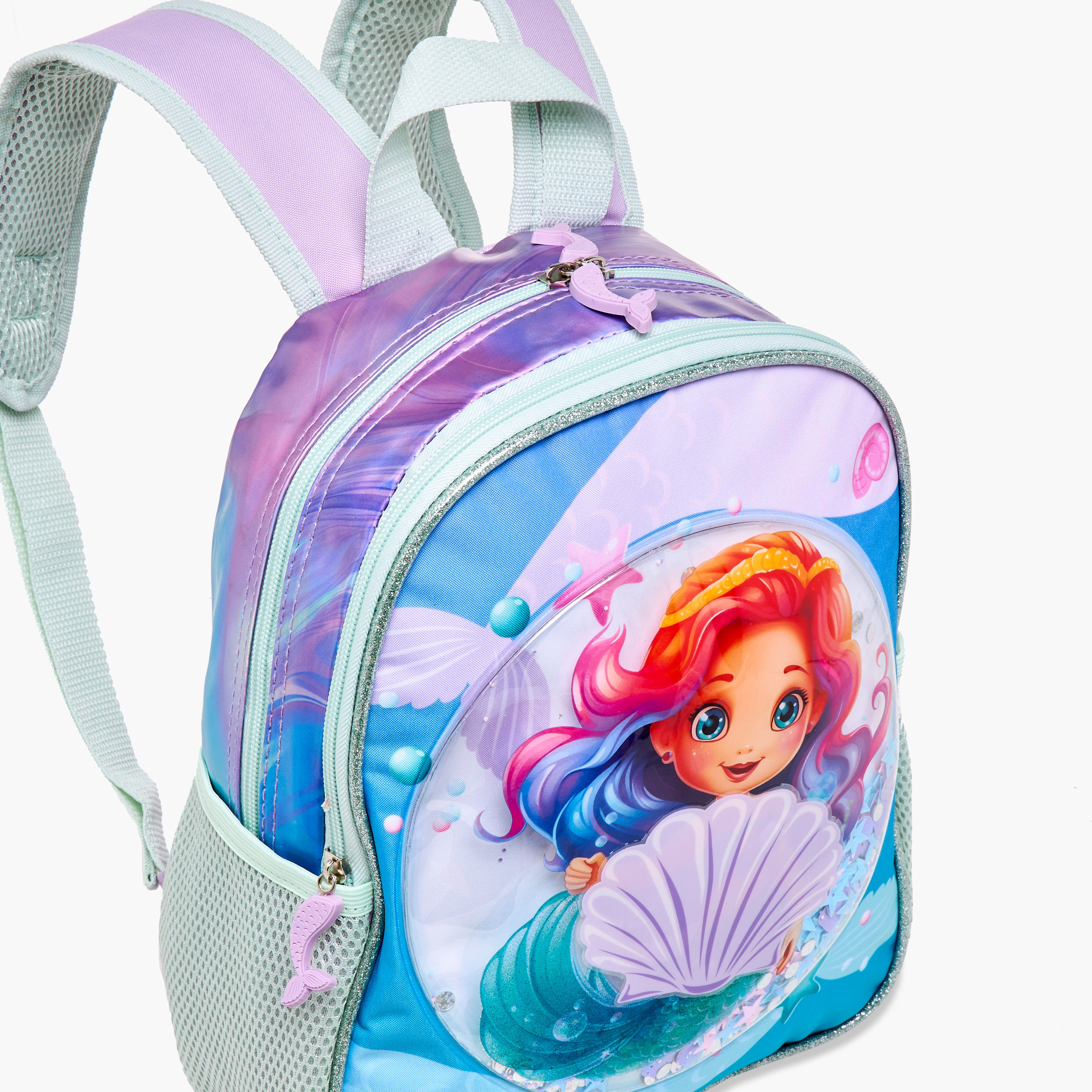طقم شنطة ظهر 16 بوصة بطبعات حورية البحر 3 قطع من سامي ستوديو - 31x23x10 سم-school-bagsandbackpacks-backpacks-image-10