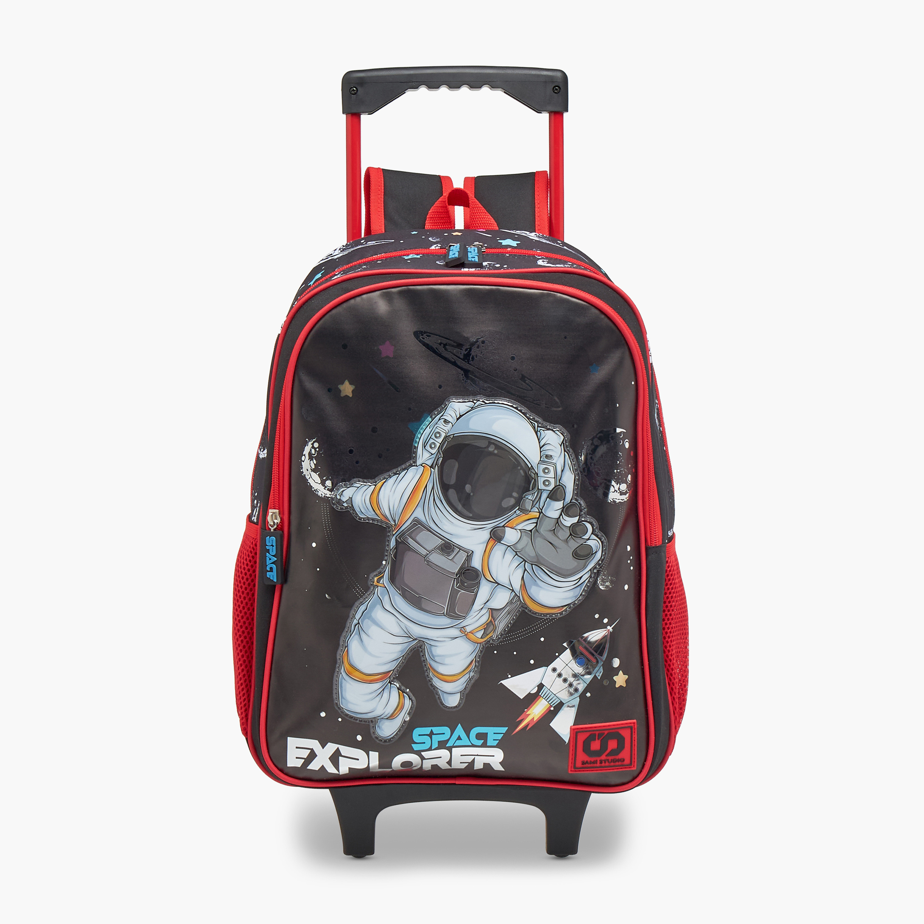 SAMI STUDIO Space 3-Piece School Trolley Bag Set for Kids 5-8 Years with Lunch Bag and Pencil Pouch -school-bagsandbackpacks-trolleybags-image-2