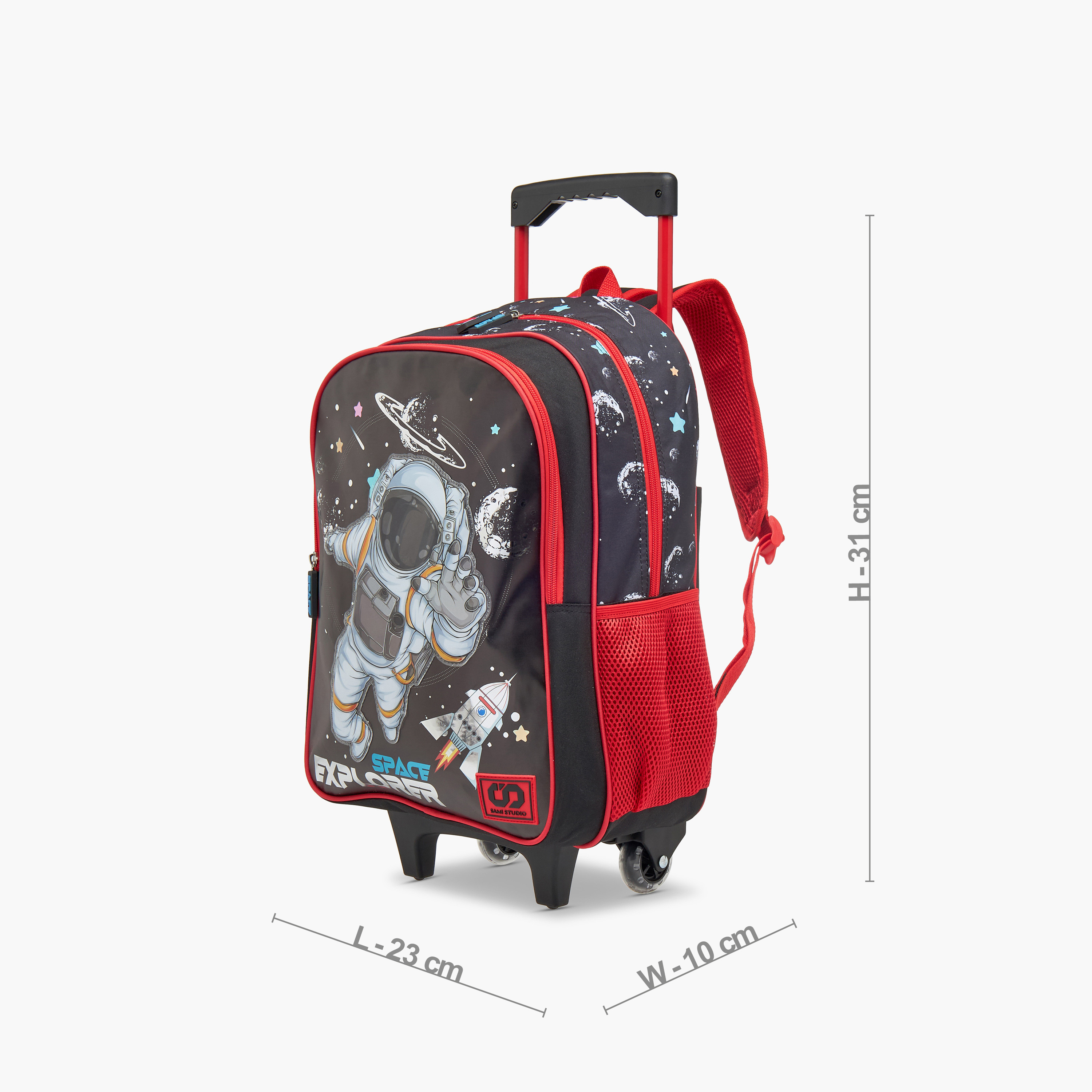 SAMI STUDIO Space 3-Piece School Trolley Bag Set for Kids 5-8 Years with Lunch Bag and Pencil Pouch -school-bagsandbackpacks-trolleybags-image-3
