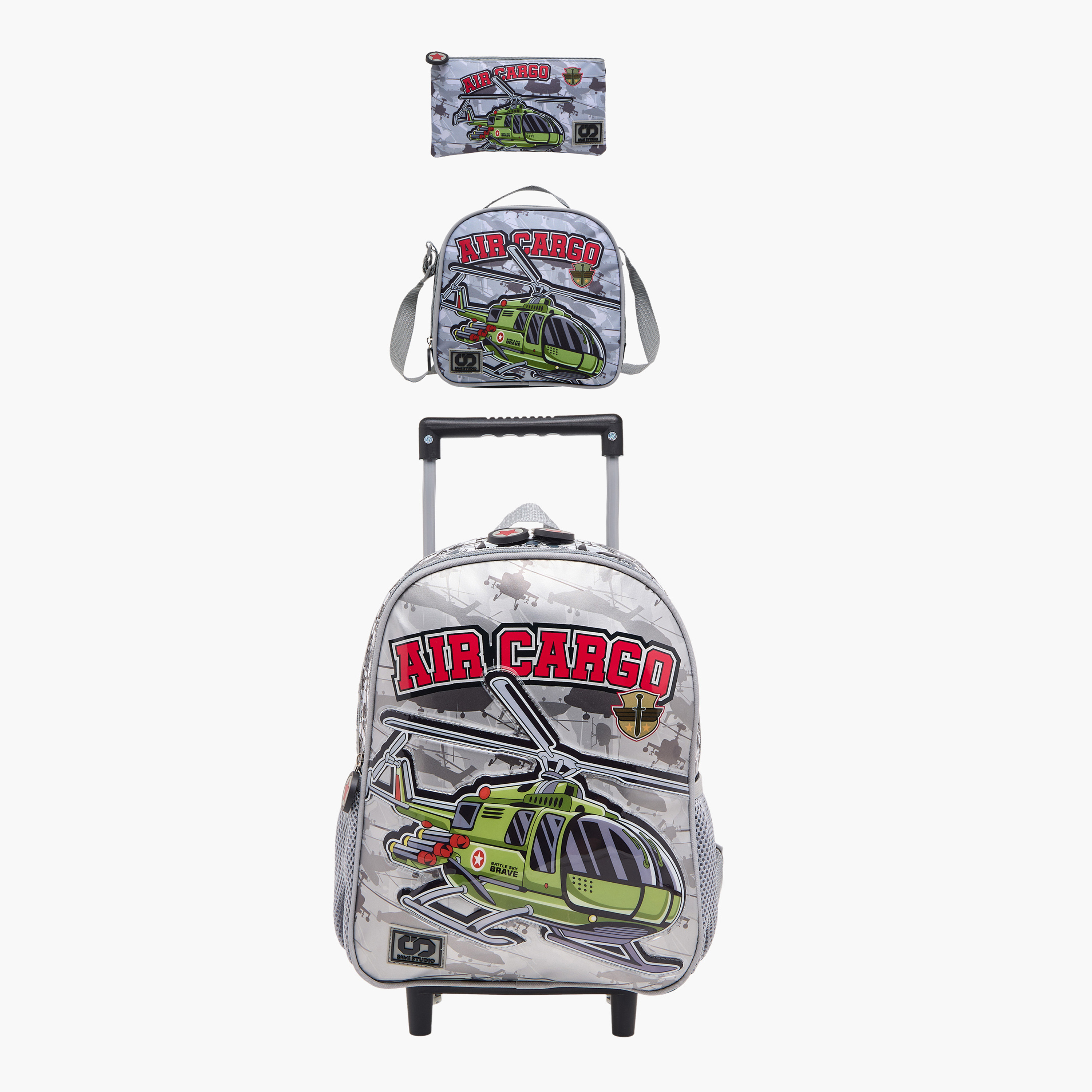 SAMI STUDIO Space 3-Piece School Trolley Bag Set for Boys 2-5 Years with Lunch Bag and Pencil Pouch -school-bagsandbackpacks-trolleybags-image-1