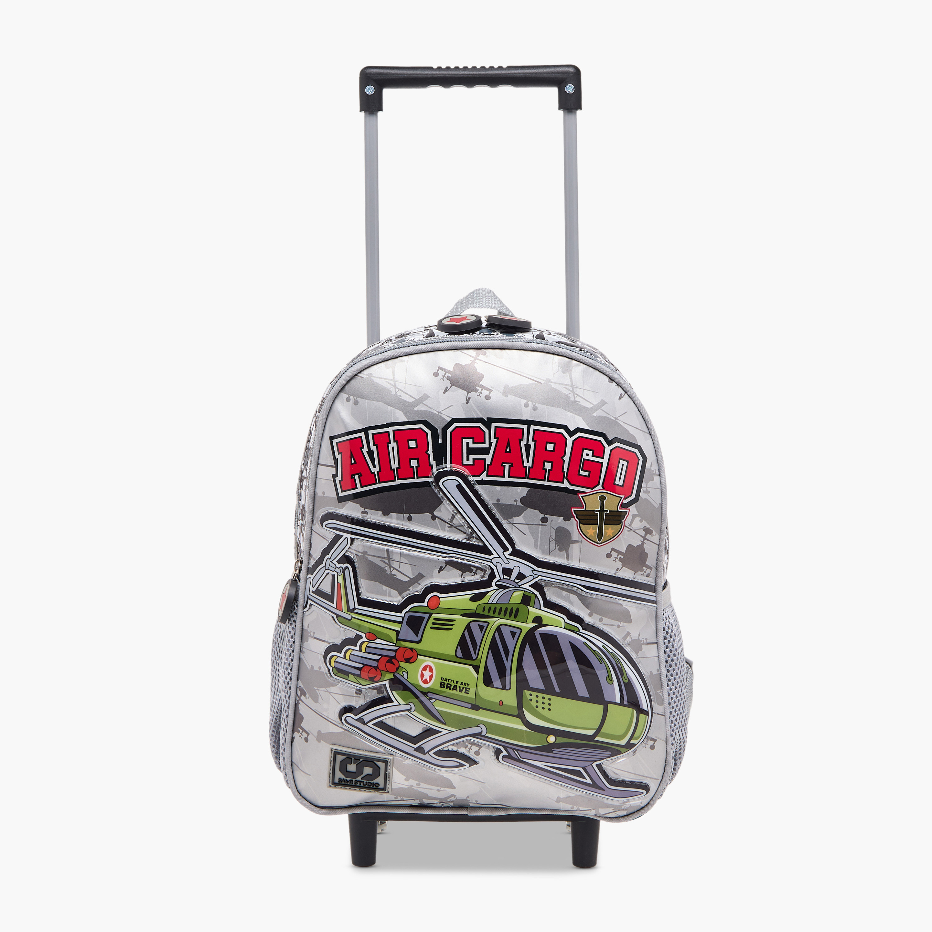 SAMI STUDIO Space 3-Piece School Trolley Bag Set for Boys 2-5 Years with Lunch Bag and Pencil Pouch -school-bagsandbackpacks-trolleybags-image-4