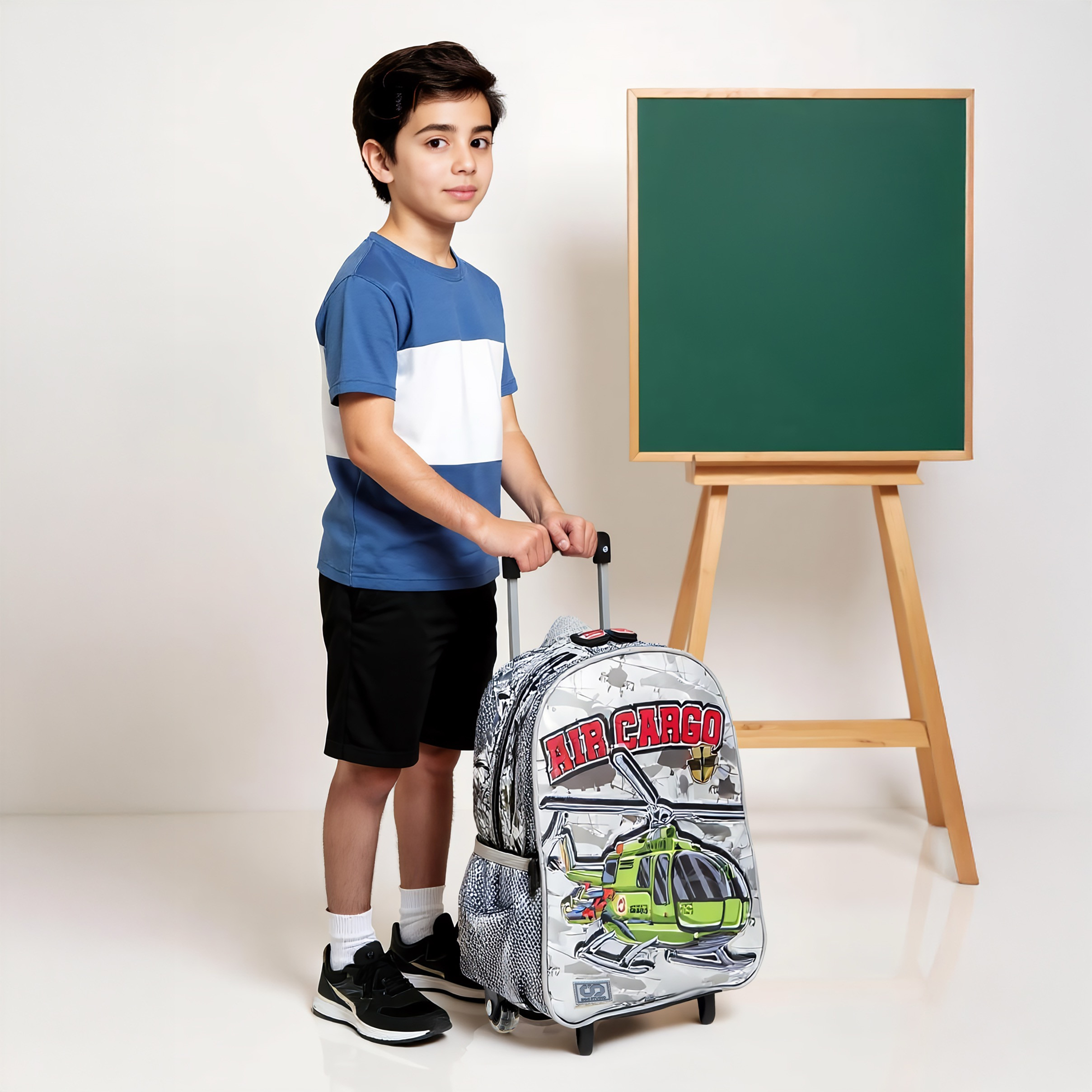 SAMI STUDIO Space 3-Piece School Trolley Bag Set for Boys 2-5 Years with Lunch Bag and Pencil Pouch -school-bagsandbackpacks-trolleybags-image-3