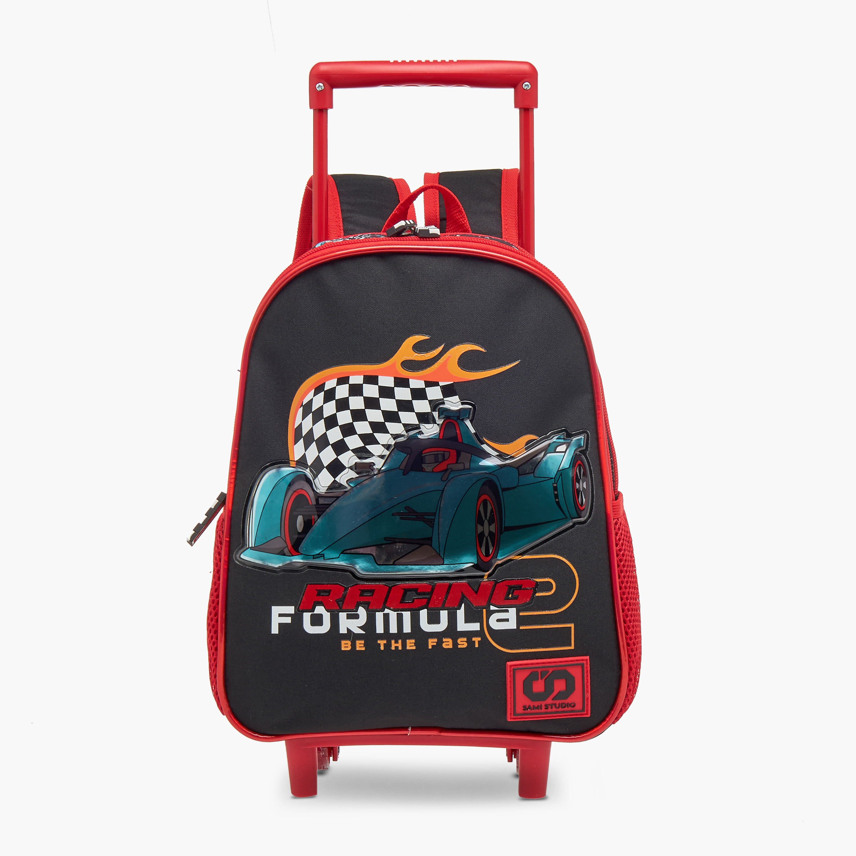 SAMI STUDIO Cars 3-Piece School Trolley Bag Set for Boys 2-5 Years with Lunch Bag and Pencil Pouch -promo_LS20_OMN-image-2