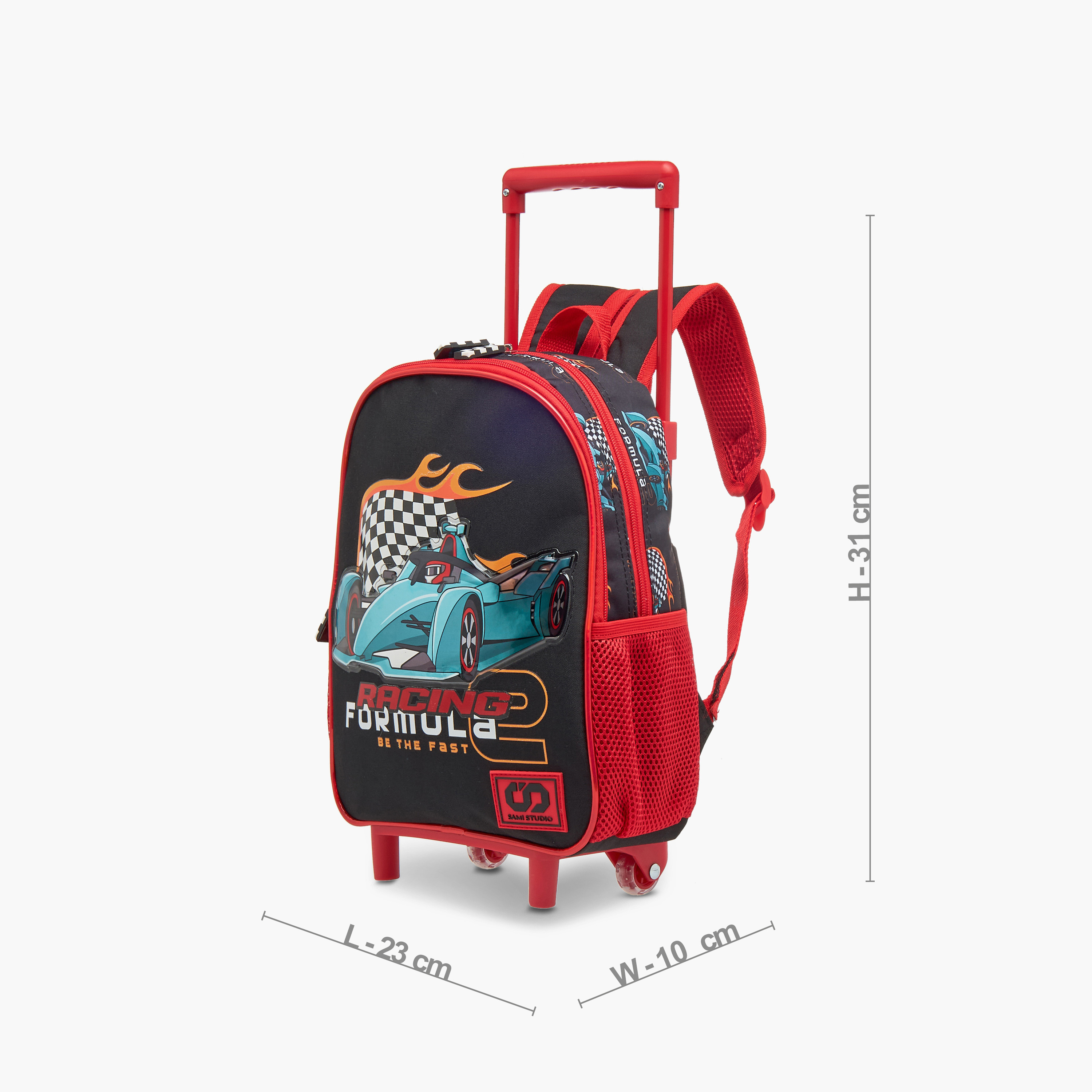 SAMI STUDIO Cars 3-Piece School Trolley Bag Set for Boys 2-5 Years with Lunch Bag and Pencil Pouch -promo_LS20_OMN-image-3