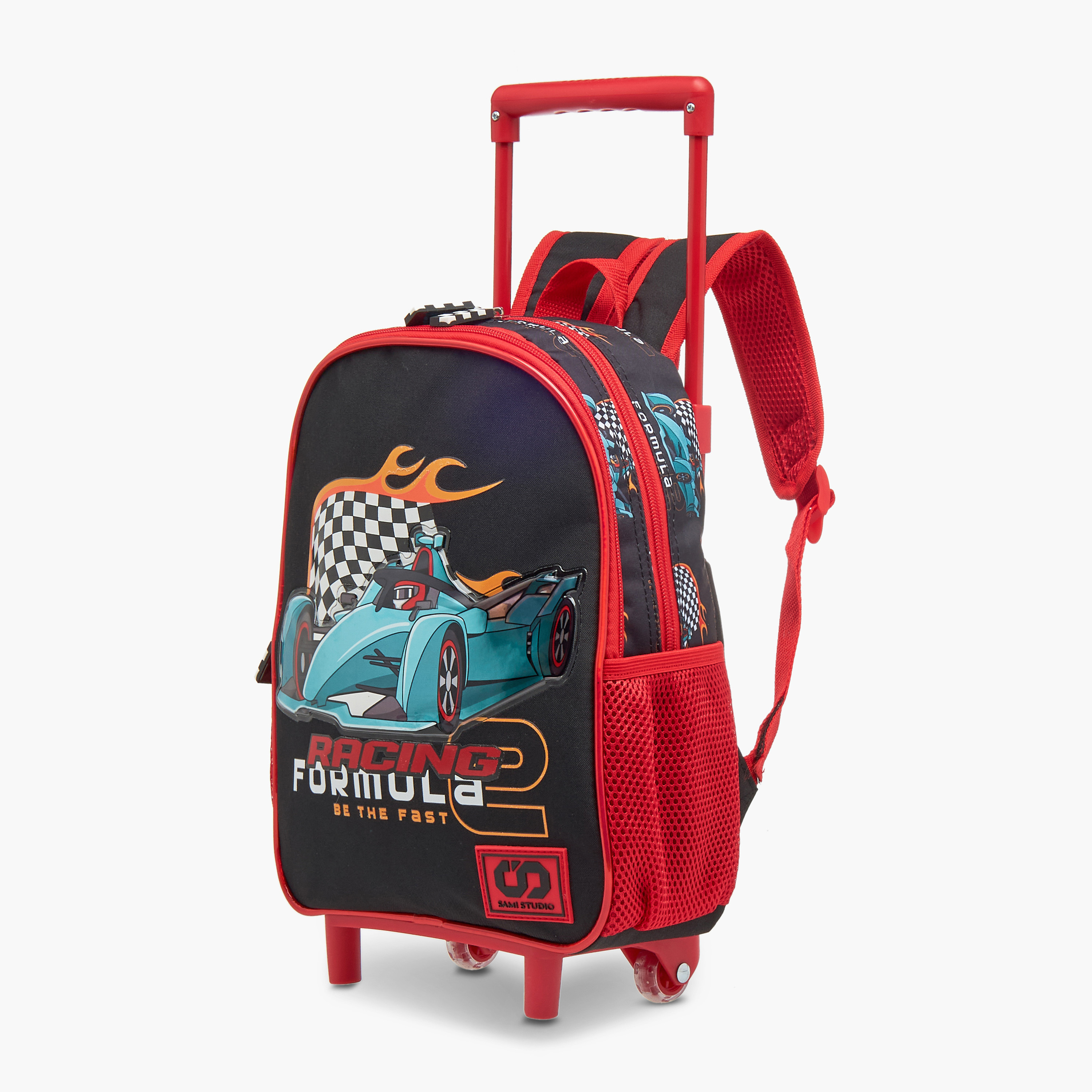 SAMI STUDIO Cars 3-Piece School Trolley Bag Set for Boys 2-5 Years with Lunch Bag and Pencil Pouch -promo_LS20_OMN-image-4