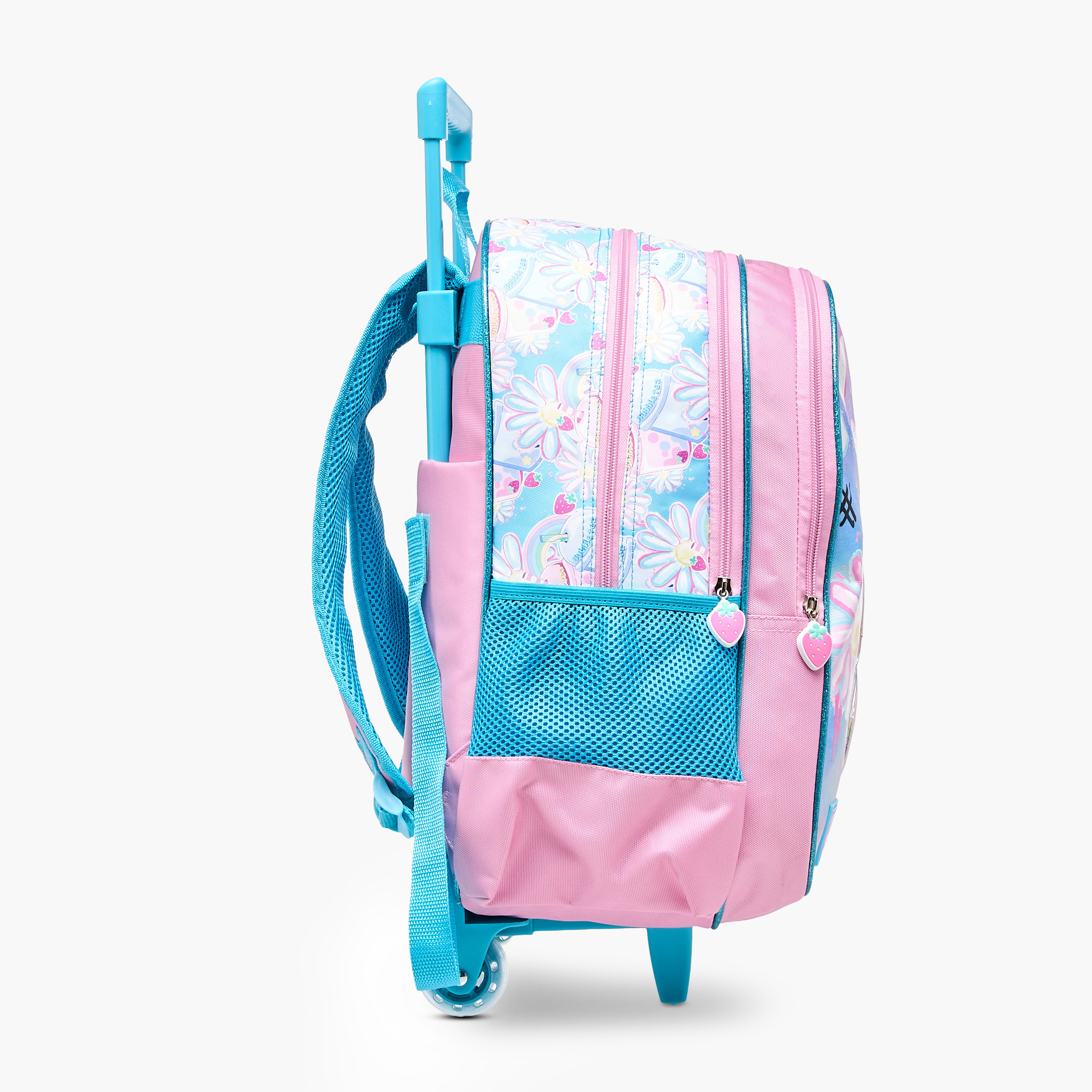 SAMI STUDIO Floral Trolley Bag for Girls 5-8 Years with Padded Shoulder Straps -school-bagsandbackpacks-trolleybags-image-3