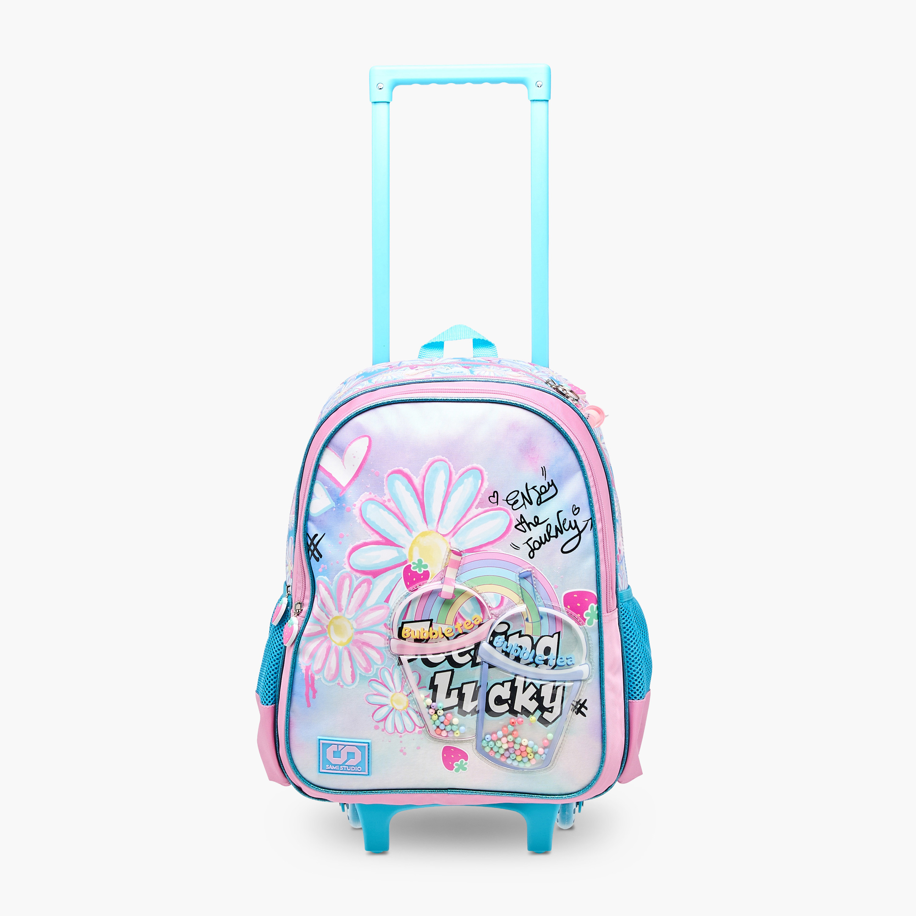 SAMI STUDIO Floral Trolley Bag for Girls 5-8 Years with Padded Shoulder Straps -school-bagsandbackpacks-trolleybags-image-7