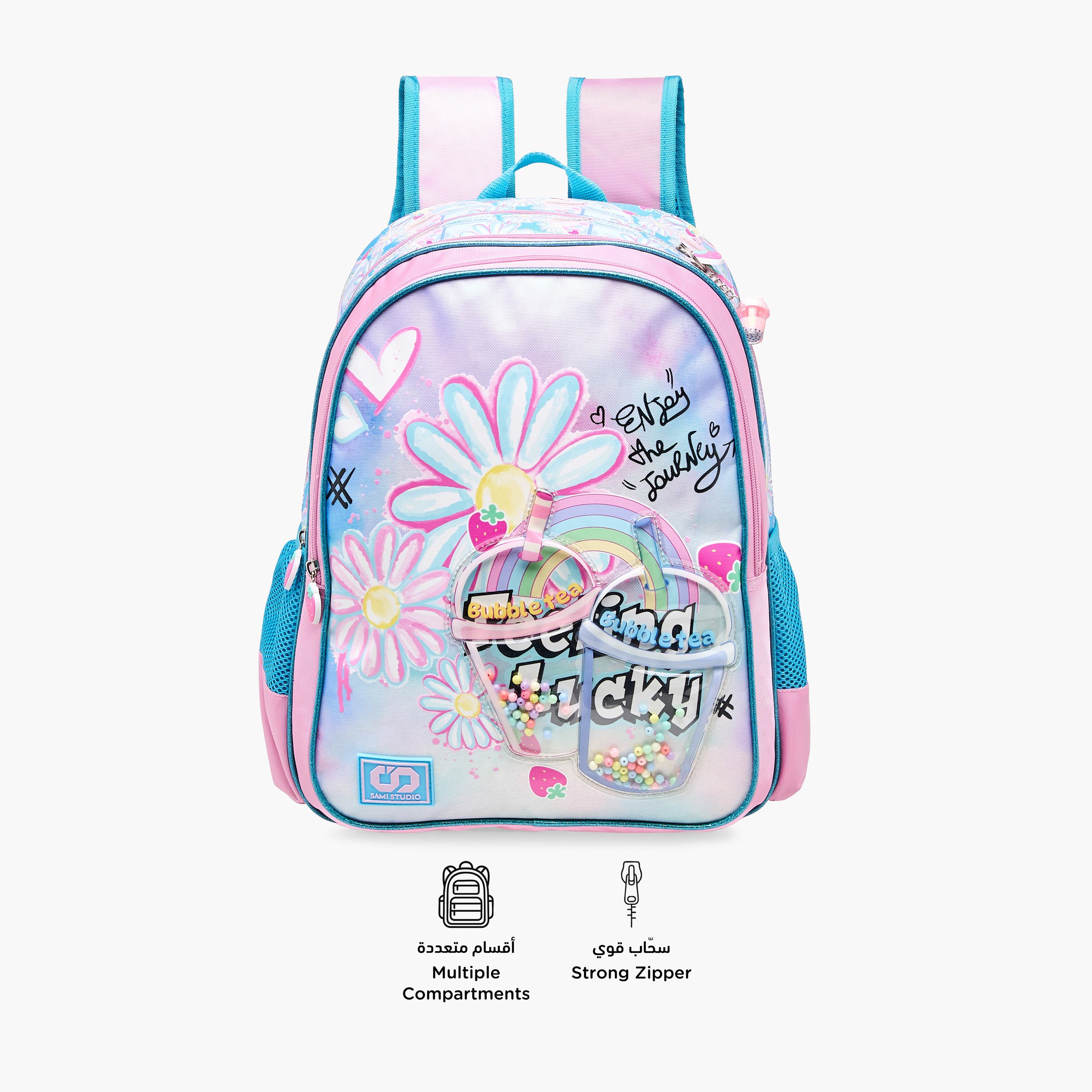 SAMI STUDIO Floral Print 16-inch Backpack with Adjustable Shoulder Straps - 33x14x45 cms-promo_LS20_OMN-image-4