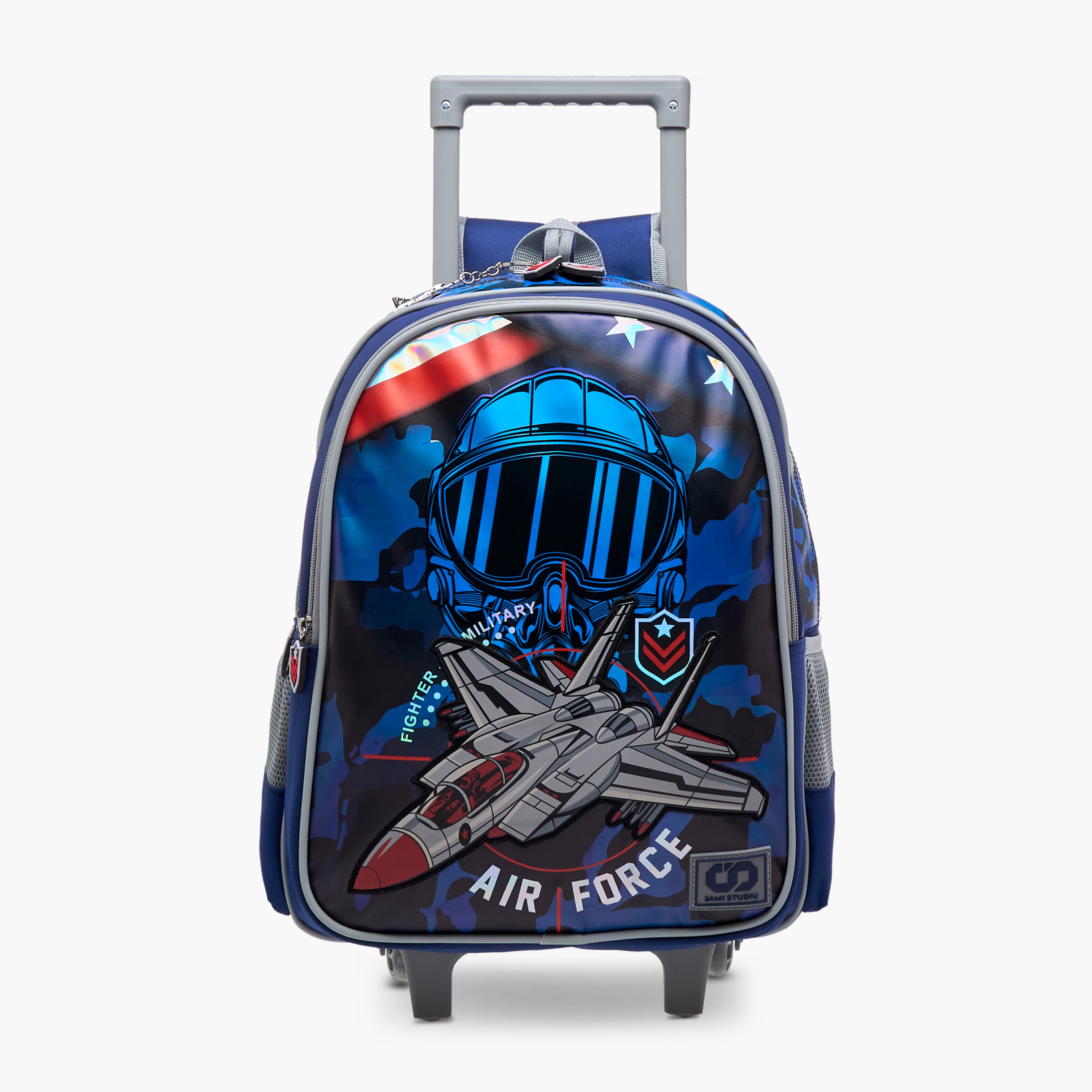 SAMI STUDIO Space Trolley Bag for Girls 5-8 Years with Padded Shoulder Straps -school-bagsandbackpacks-trolleybags-image-1