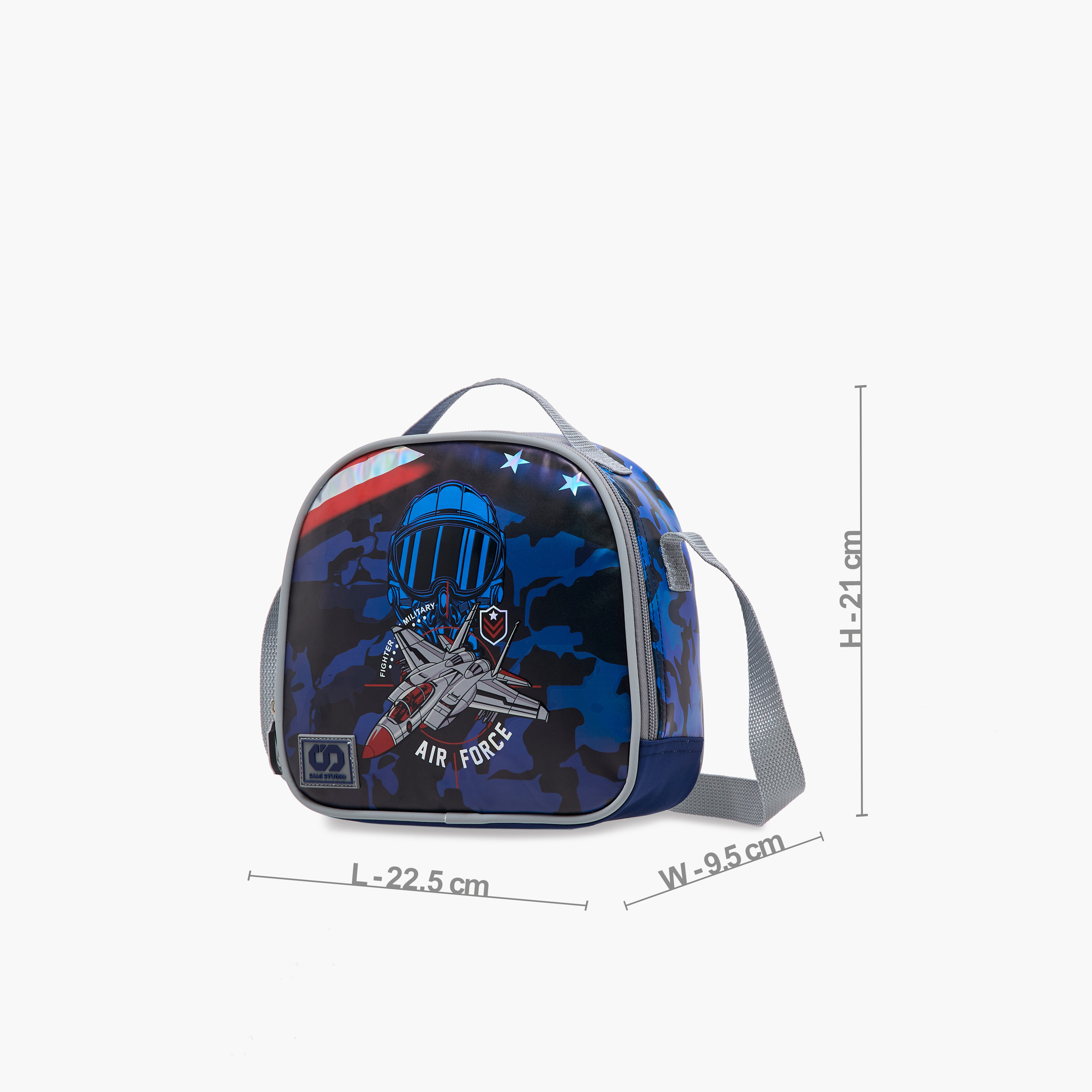 SAMI STUDIO Air Force Print Lunch Bag with Zip Closure-school-lunchessentials-lunchbags-image-2