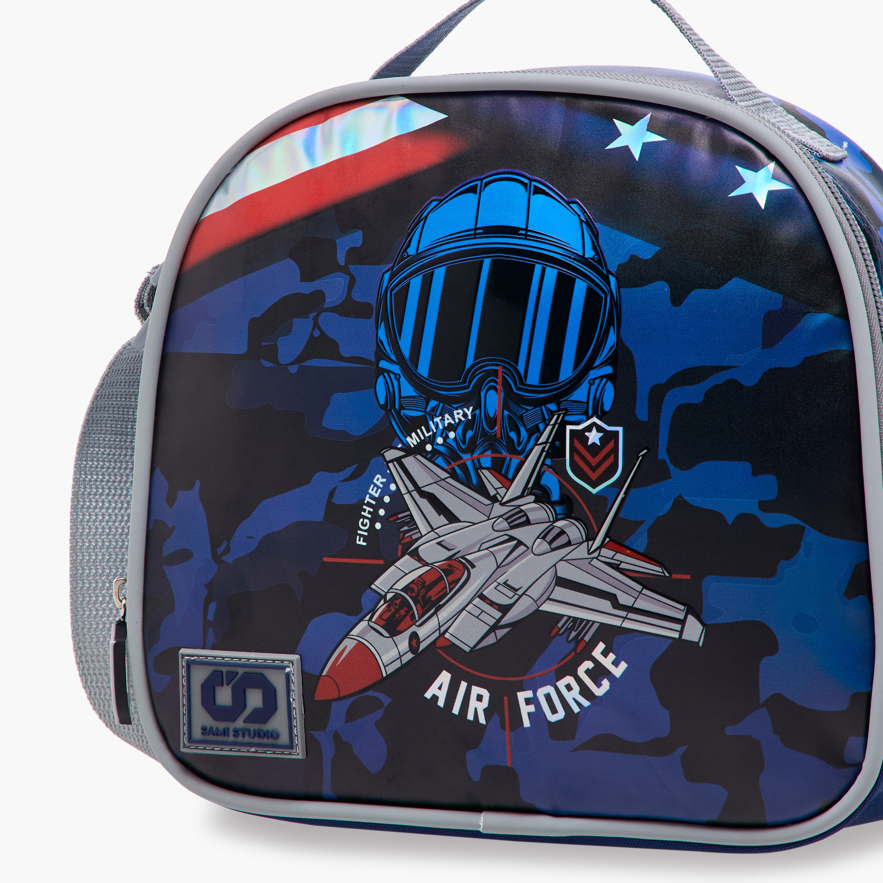 SAMI STUDIO Air Force Print Lunch Bag with Zip Closure-school-lunchessentials-lunchbags-image-5
