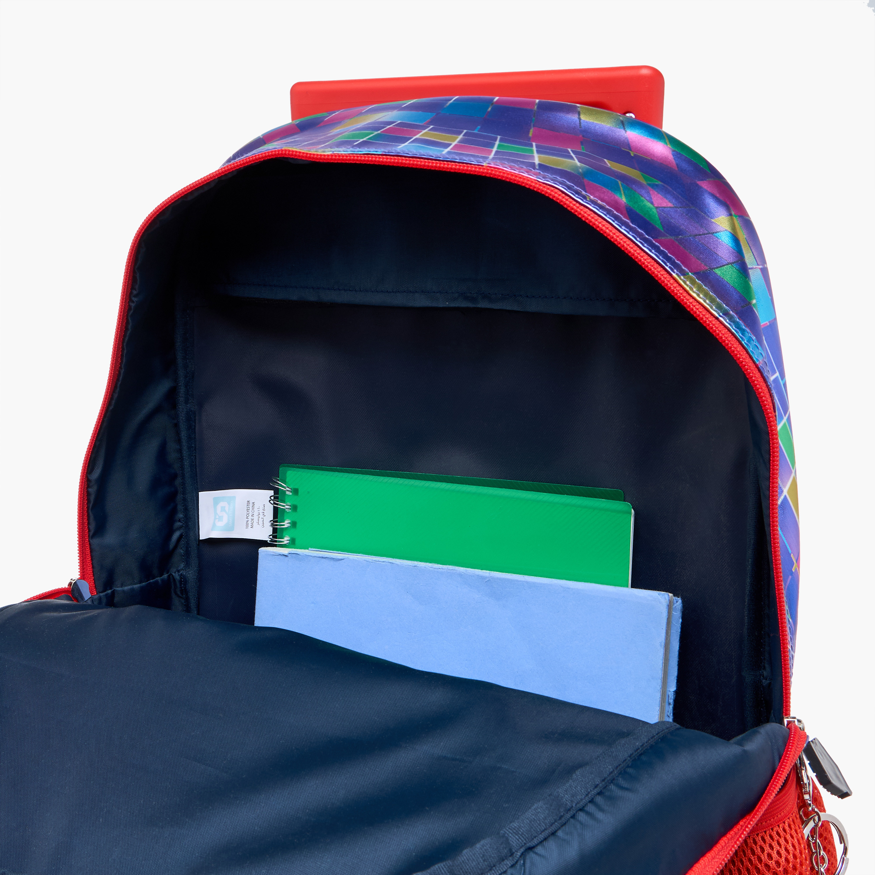 شنطة ترولي للأولاد 8-13 سنة بأحزمة كتف مبطّنة وتصميم ألعاب من سامي ستوديو -school-bagsandbackpacks-trolleybags-image-18