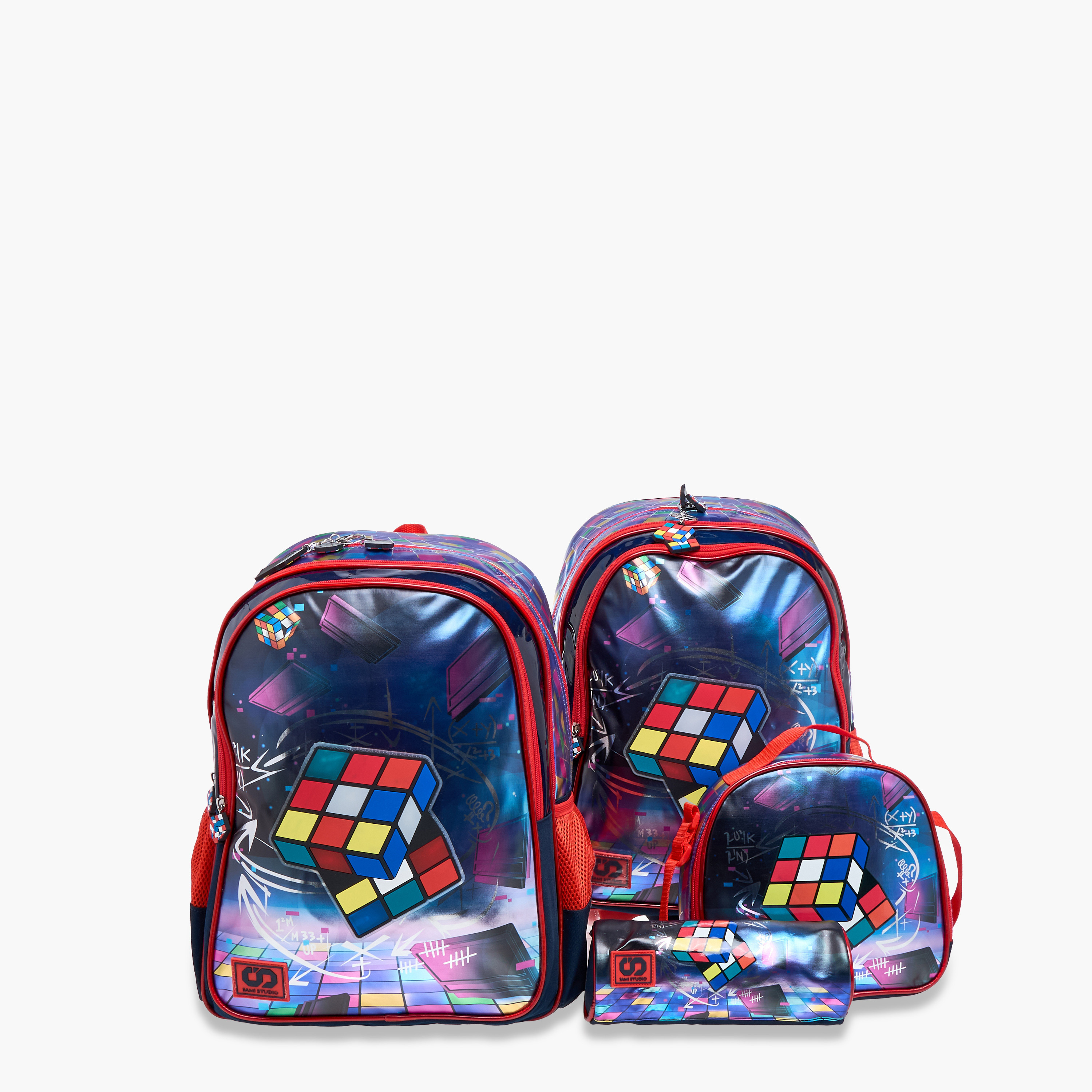 SAMI STUDIO Rubik's Cube Print Lunch Bag with Adjustable Strap and Zip Closure-school-lunchessentials-lunchbags-image-8