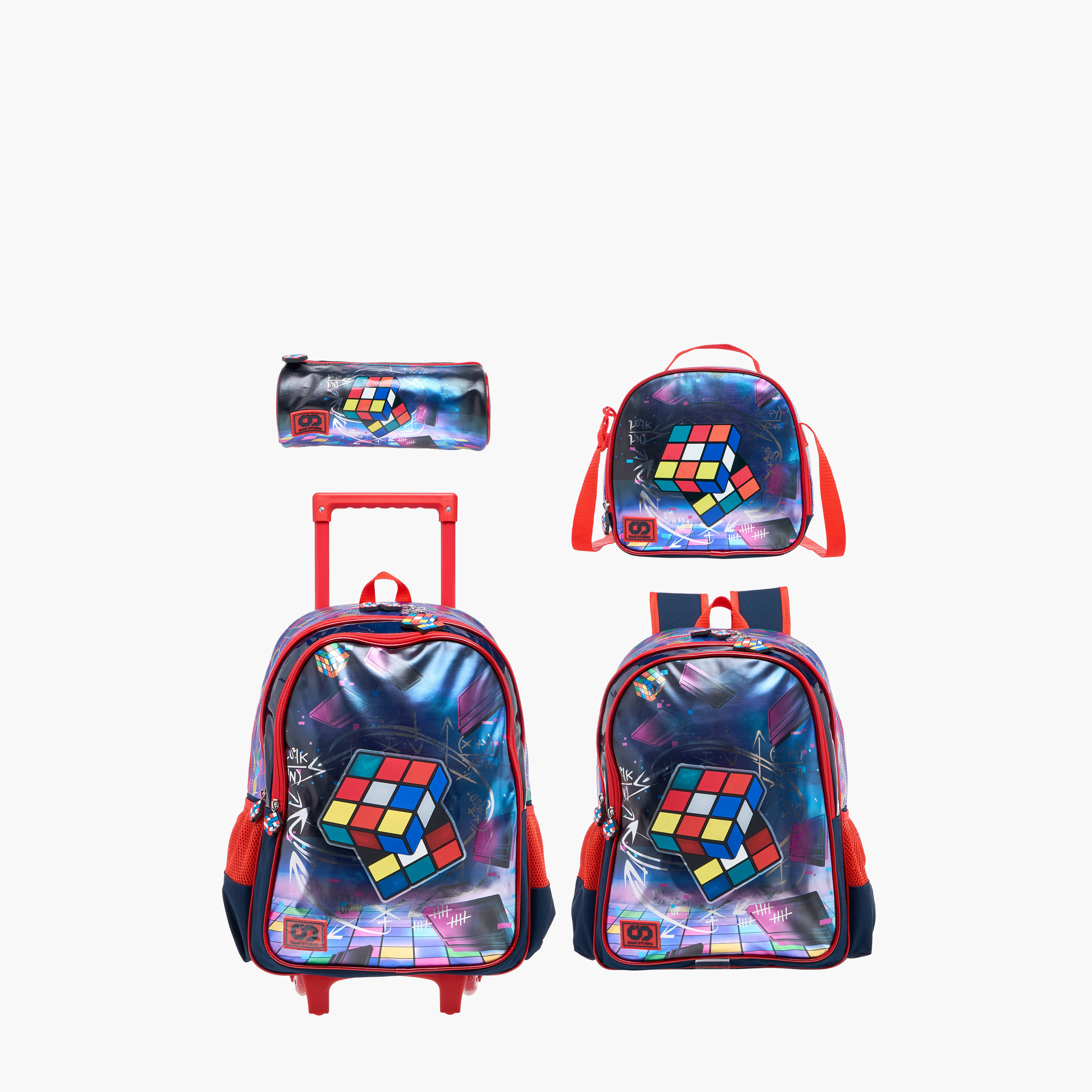 SAMI STUDIO Rubik's Cube Print Lunch Bag with Adjustable Strap and Zip Closure-school-lunchessentials-lunchbags-image-9