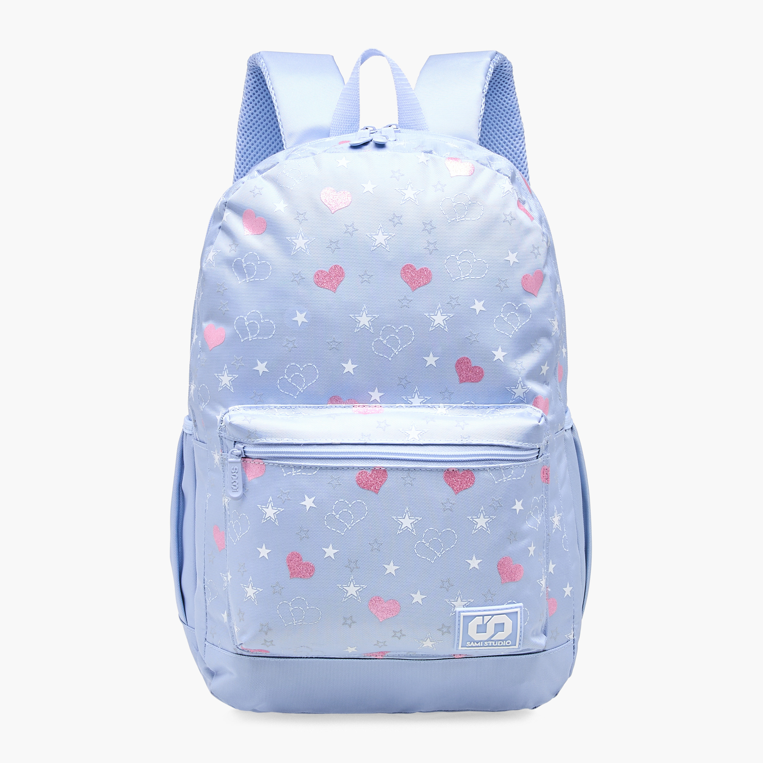 SAMI STUDIO Heart Print 17-inch Backpack with Zip Closure - 43x28x13 cms-school-bagsandbackpacks-backpacks-image-1