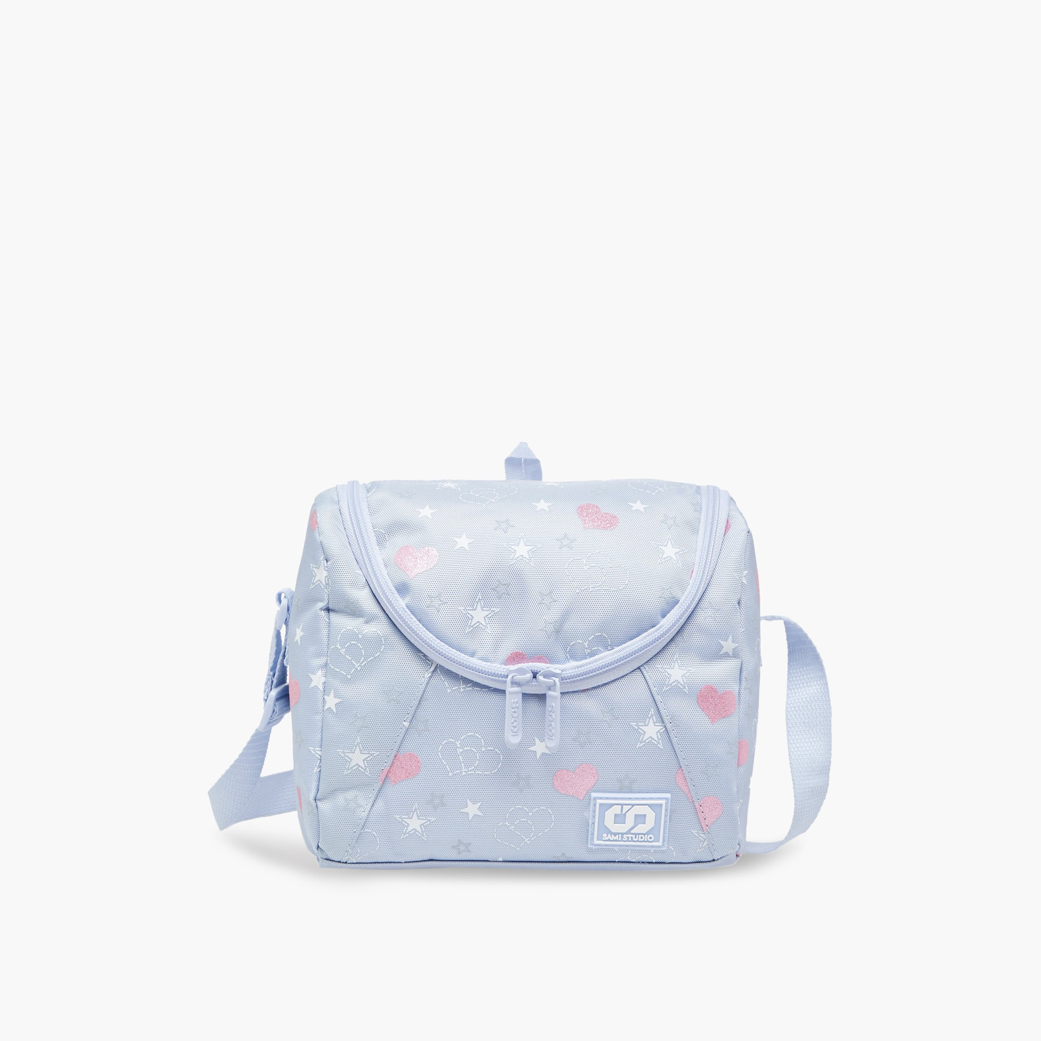 SAMI STUDIO Heart Print Lunch Bag with Zip Closure and Strap-school-lunchessentials-lunchbags-image-1
