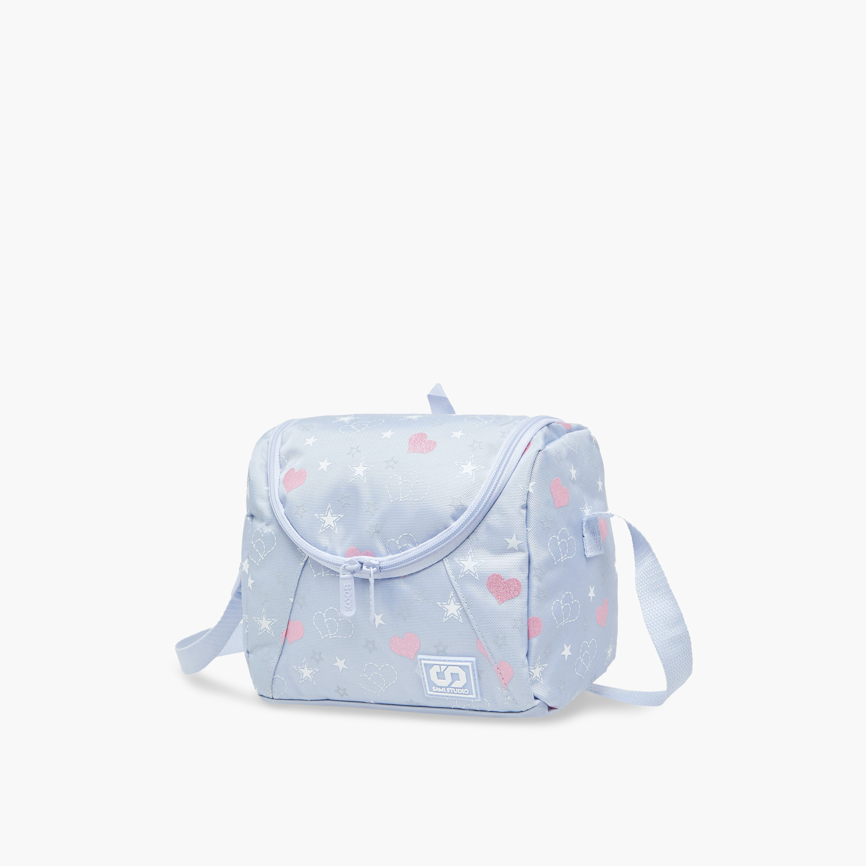 SAMI STUDIO Heart Print Lunch Bag with Zip Closure and Strap-school-lunchessentials-lunchbags-image-2