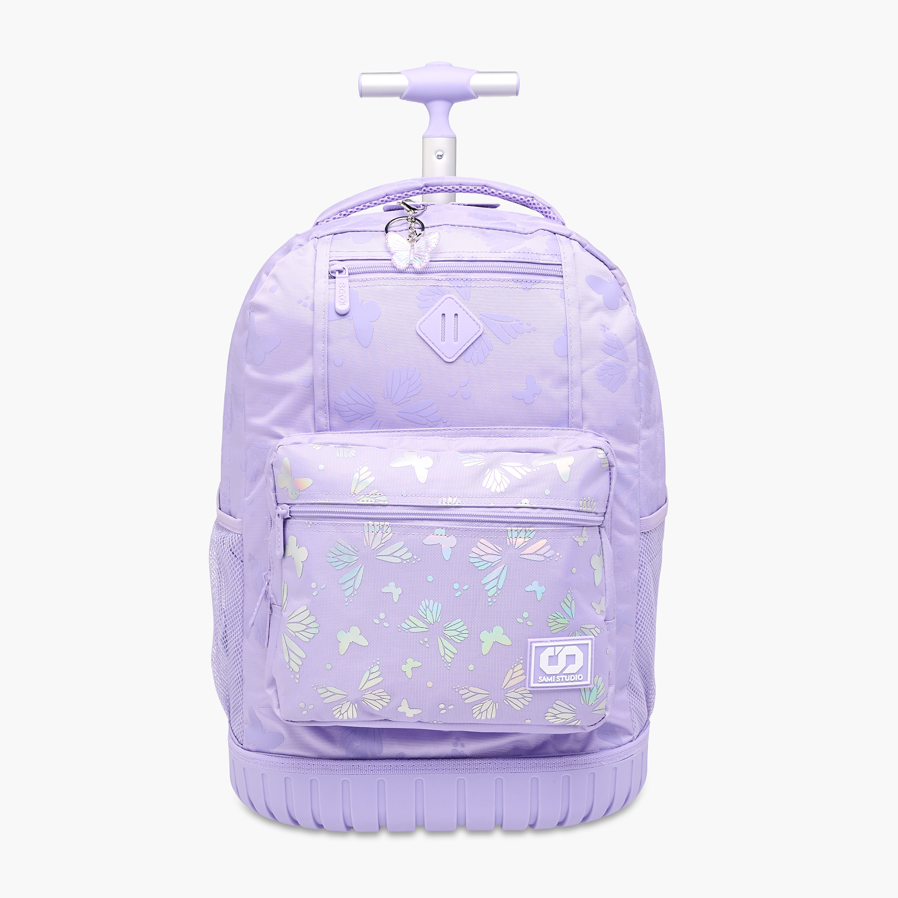 SAMI STUDIO Butterfly Trolley Bag for Girls 8-13 Years with Padded Shoulder Straps -school-bagsandbackpacks-trolleybags-image-1