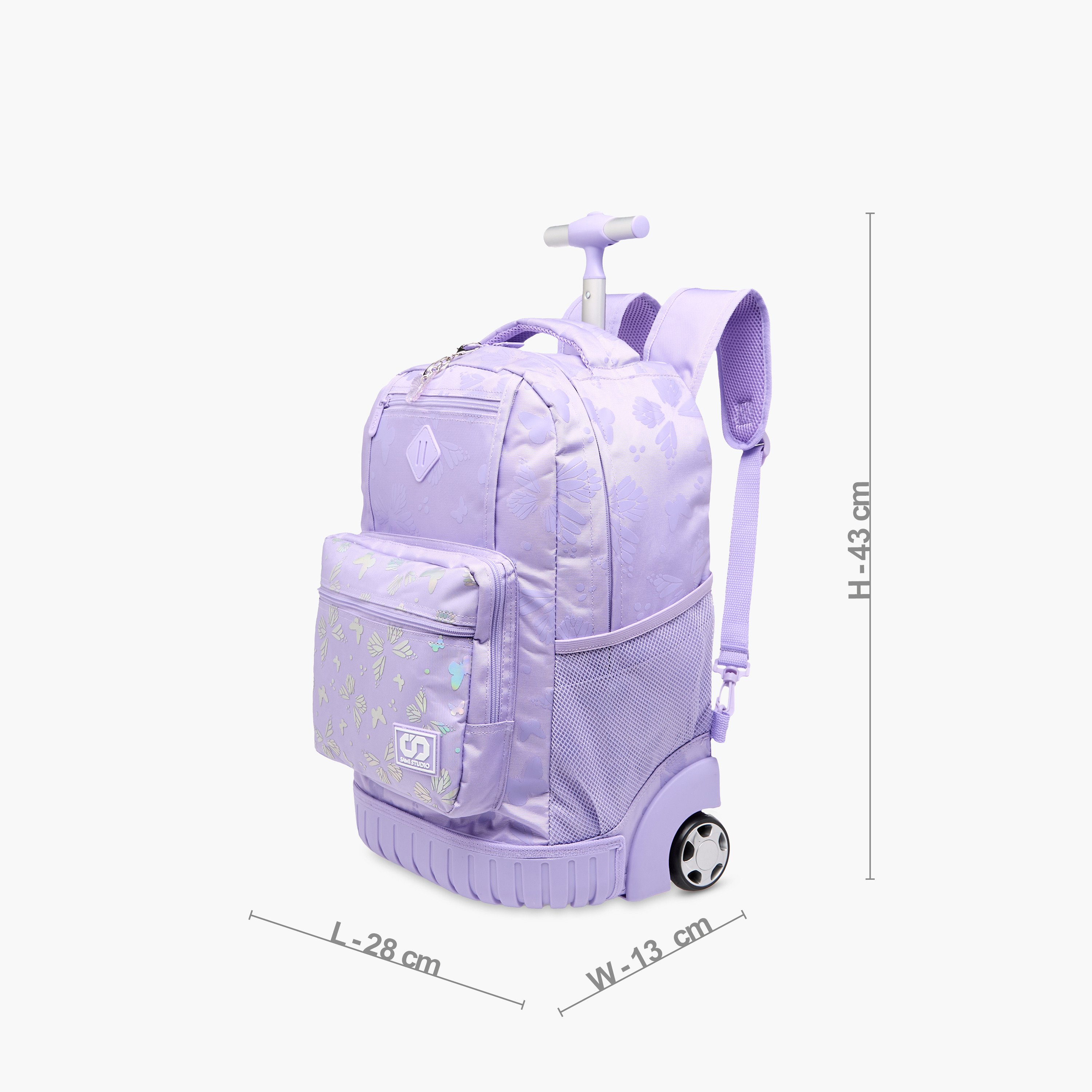 SAMI STUDIO Butterfly Trolley Bag for Girls 8-13 Years with Padded Shoulder Straps -school-bagsandbackpacks-trolleybags-image-4