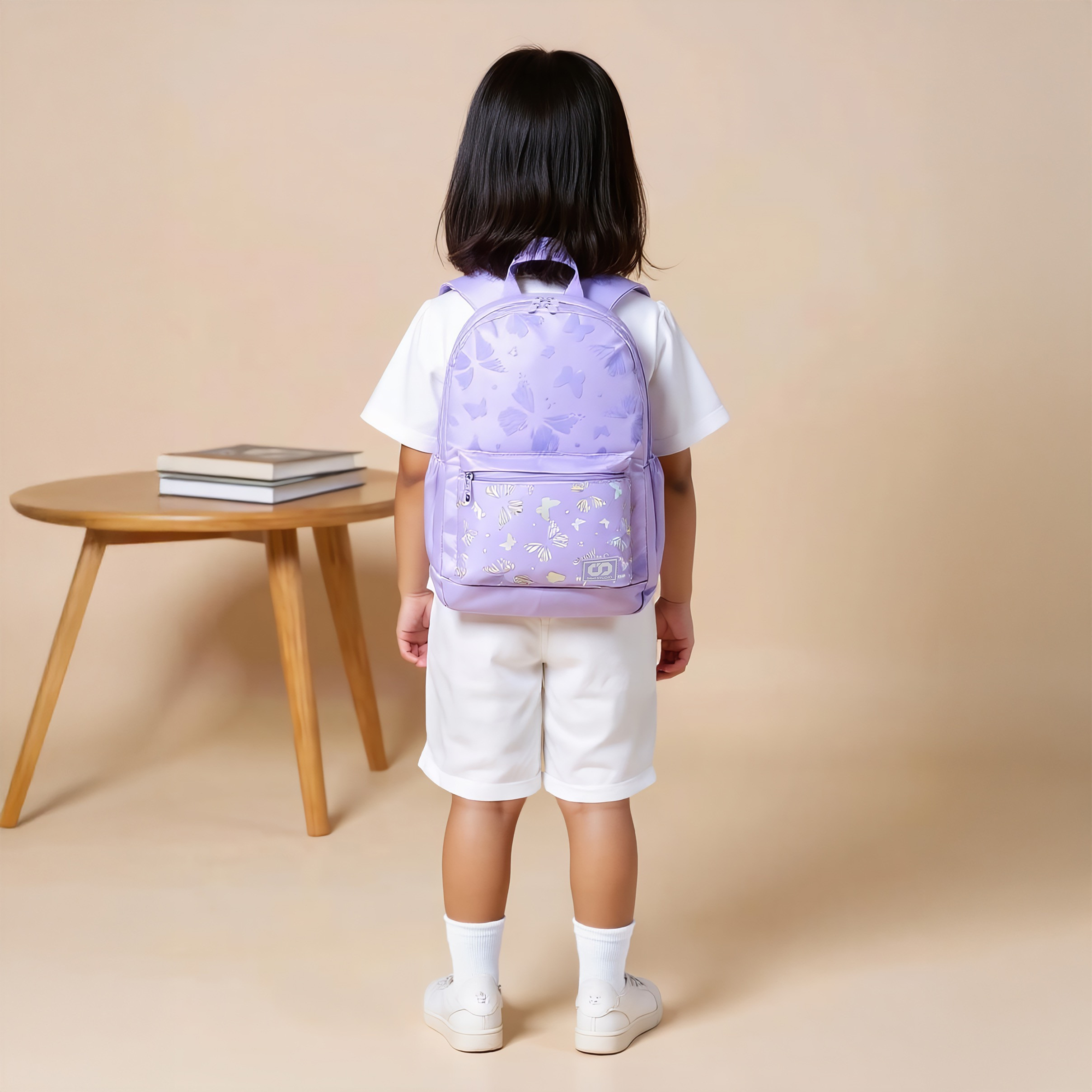 SAMI STUDIO 17-inch Butterfly Print Backpack with Adjustable Straps and Zip Closure - 43x28x13 cms-school-bagsandbackpacks-backpacks-image-3