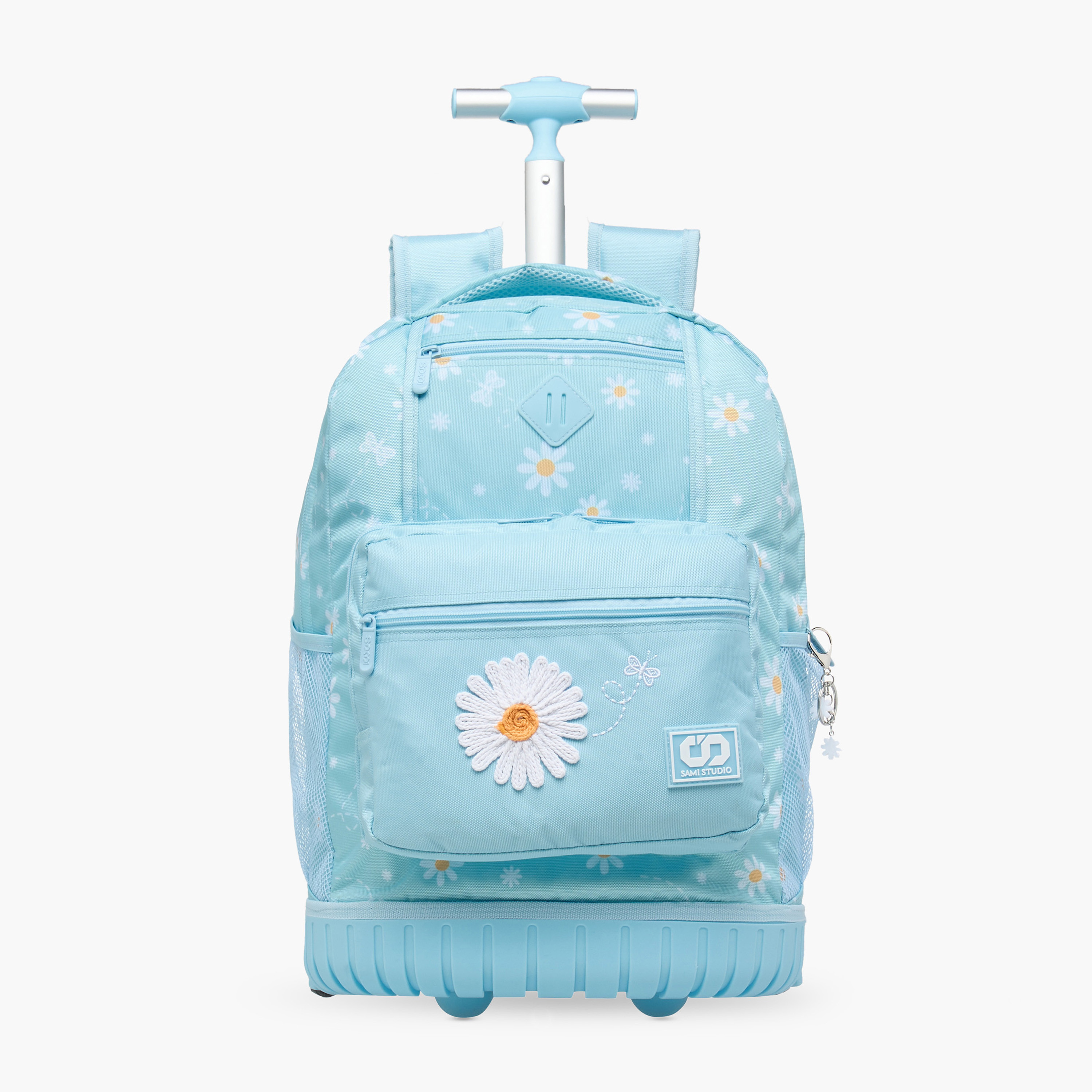 SAMI STUDIO Floral Trolley Bag for Girls 8-13 Years with Padded Shoulder Straps -school-bagsandbackpacks-trolleybags-image-1