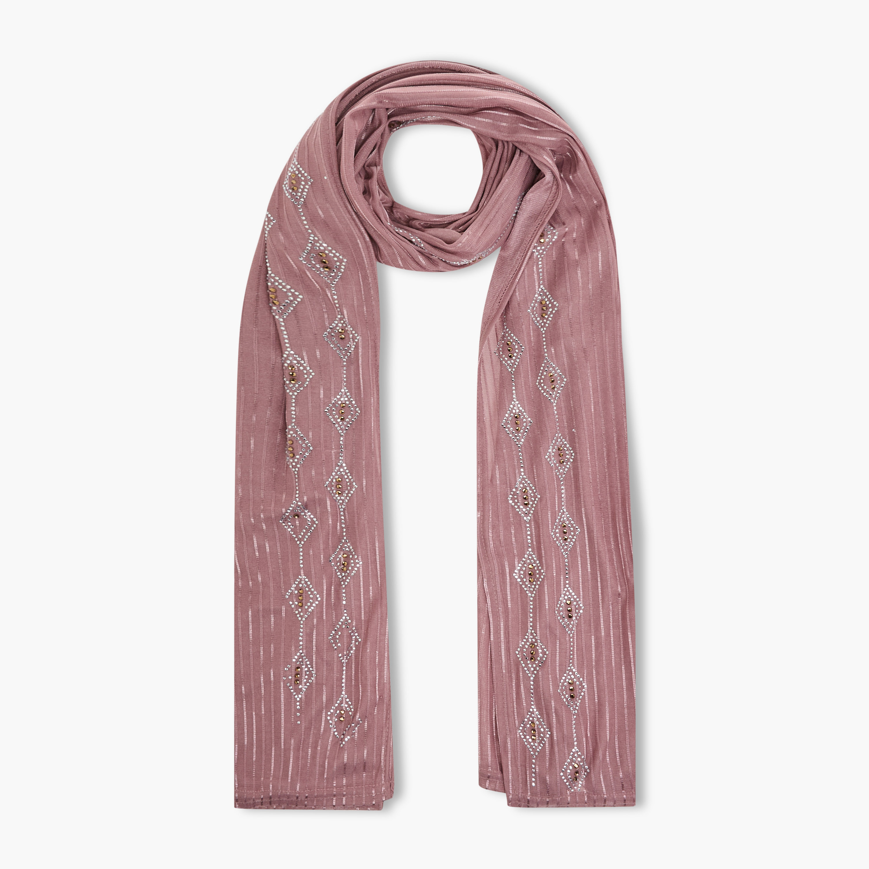 وشاح جيرسي مطاطي مزين من زورا-women-clothingaccessories-scarves-image-1
