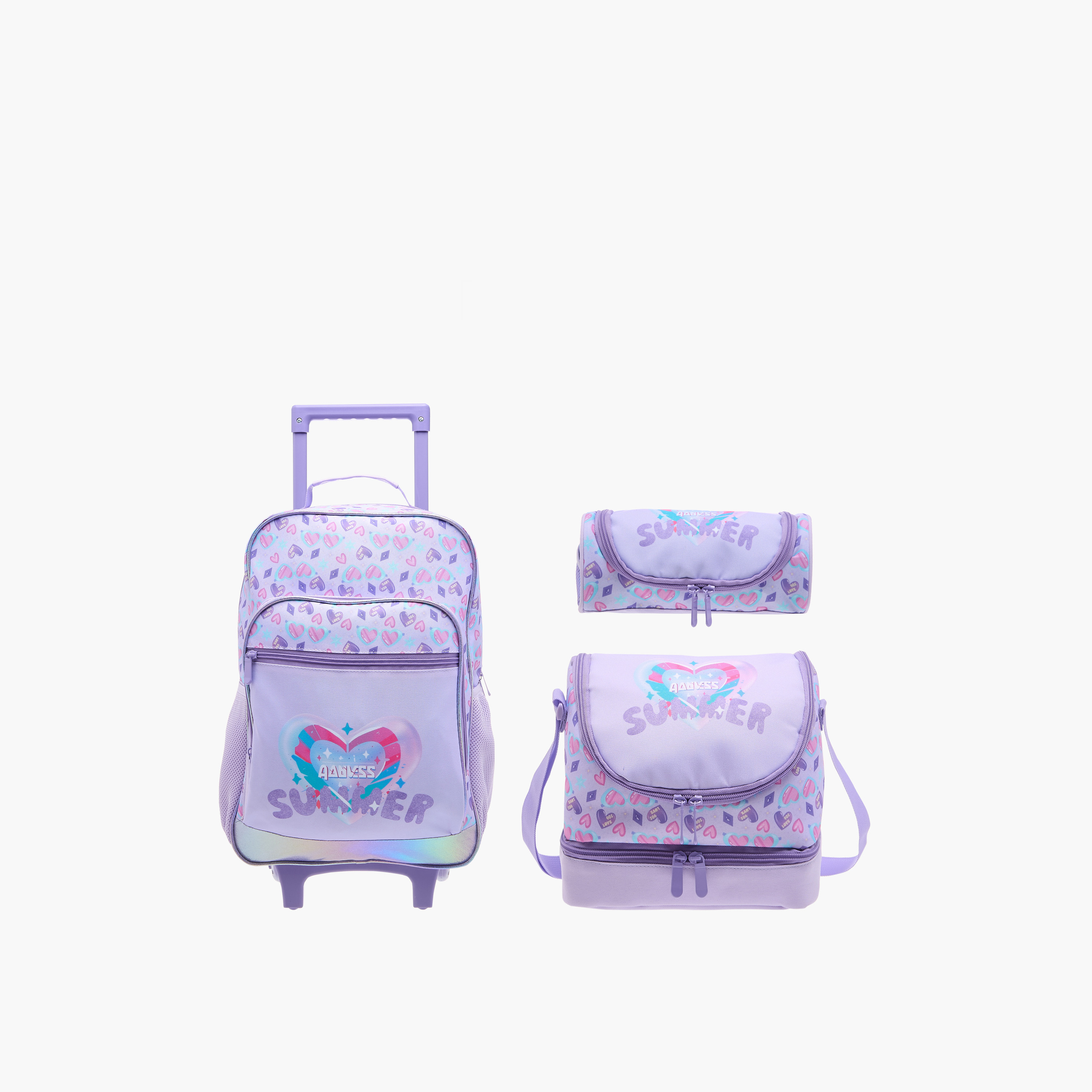 Flora Bella Heart Print Pencil Pouch with Zip Closure-school-stationery-pencilcases-image-6