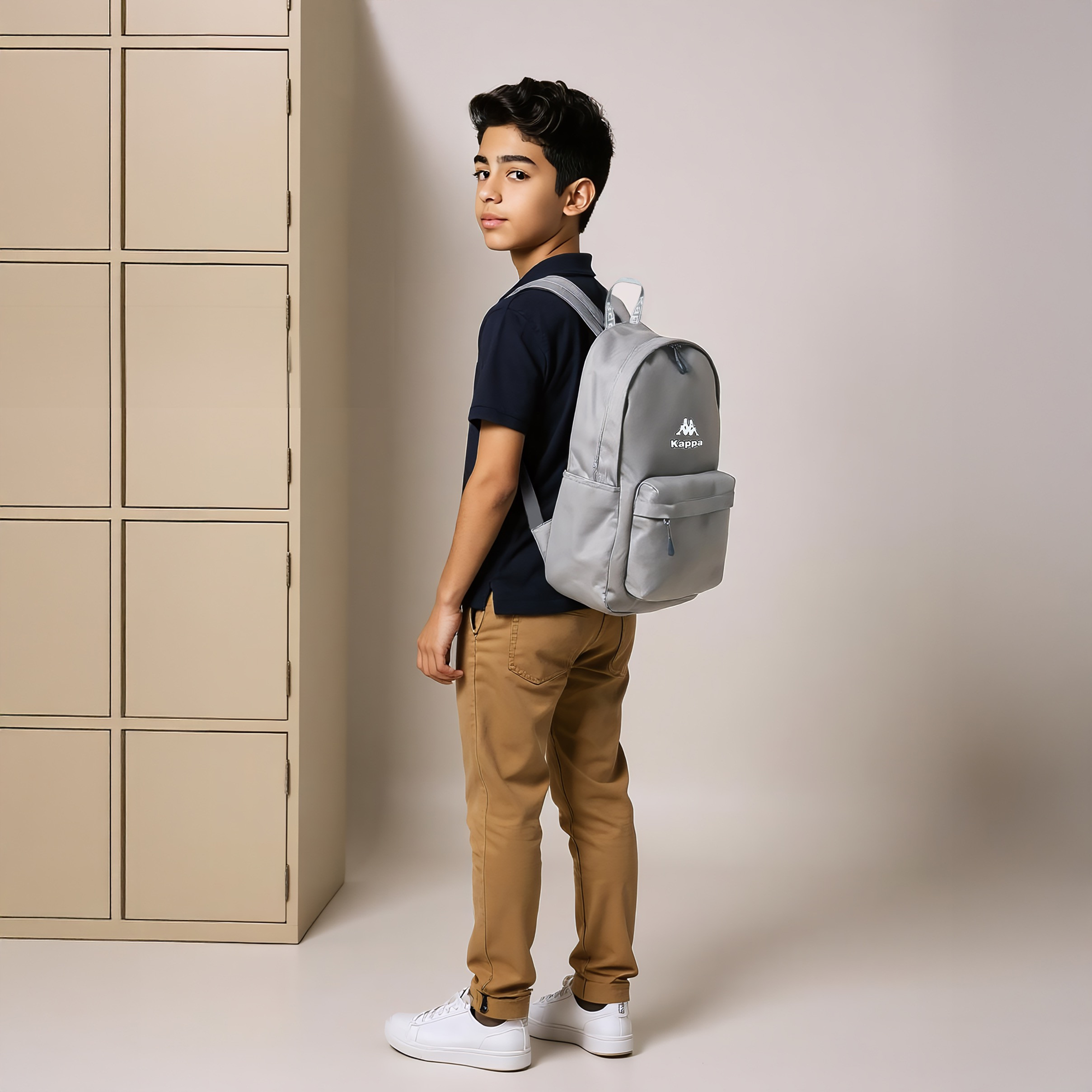 شنطة ظهر مدرسية بطبعات شعار مع سحاب إغلاق وحمالات قابلة للتعديل من كابا - 29x15x42 سم-school-bagsandbackpacks-backpacks-image-2