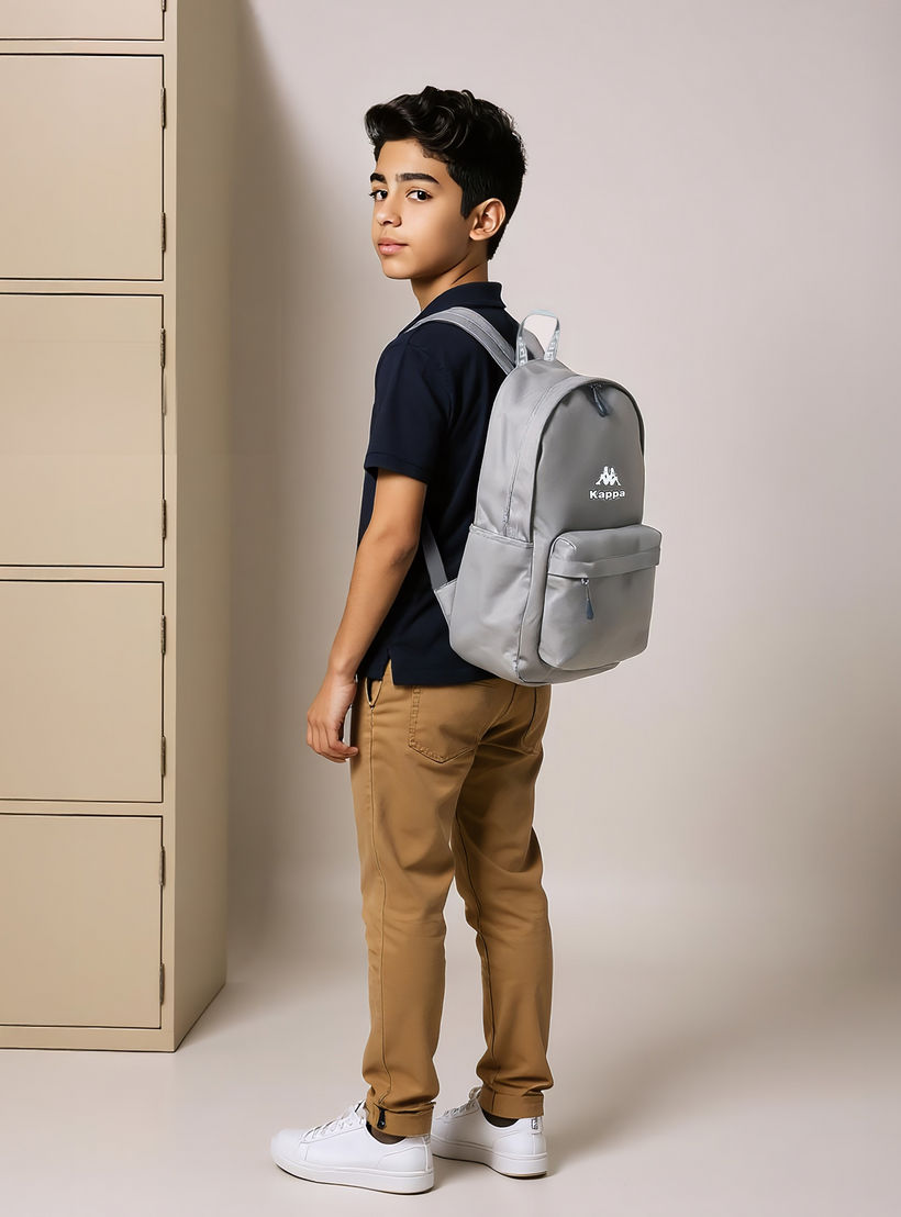 شنطة ظهر مدرسية بطبعات شعار مع سحاب إغلاق وحمالات قابلة للتعديل من كابا - 29x15x42 سم-school-bagsandbackpacks-backpacks-image-2
