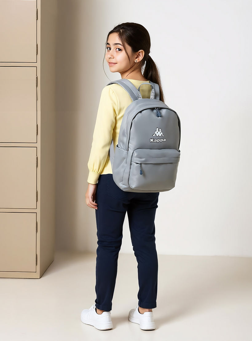 شنطة ظهر مدرسية بطبعات شعار مع سحاب إغلاق وحمالات قابلة للتعديل من كابا - 29x15x42 سم-school-bagsandbackpacks-backpacks-image-3