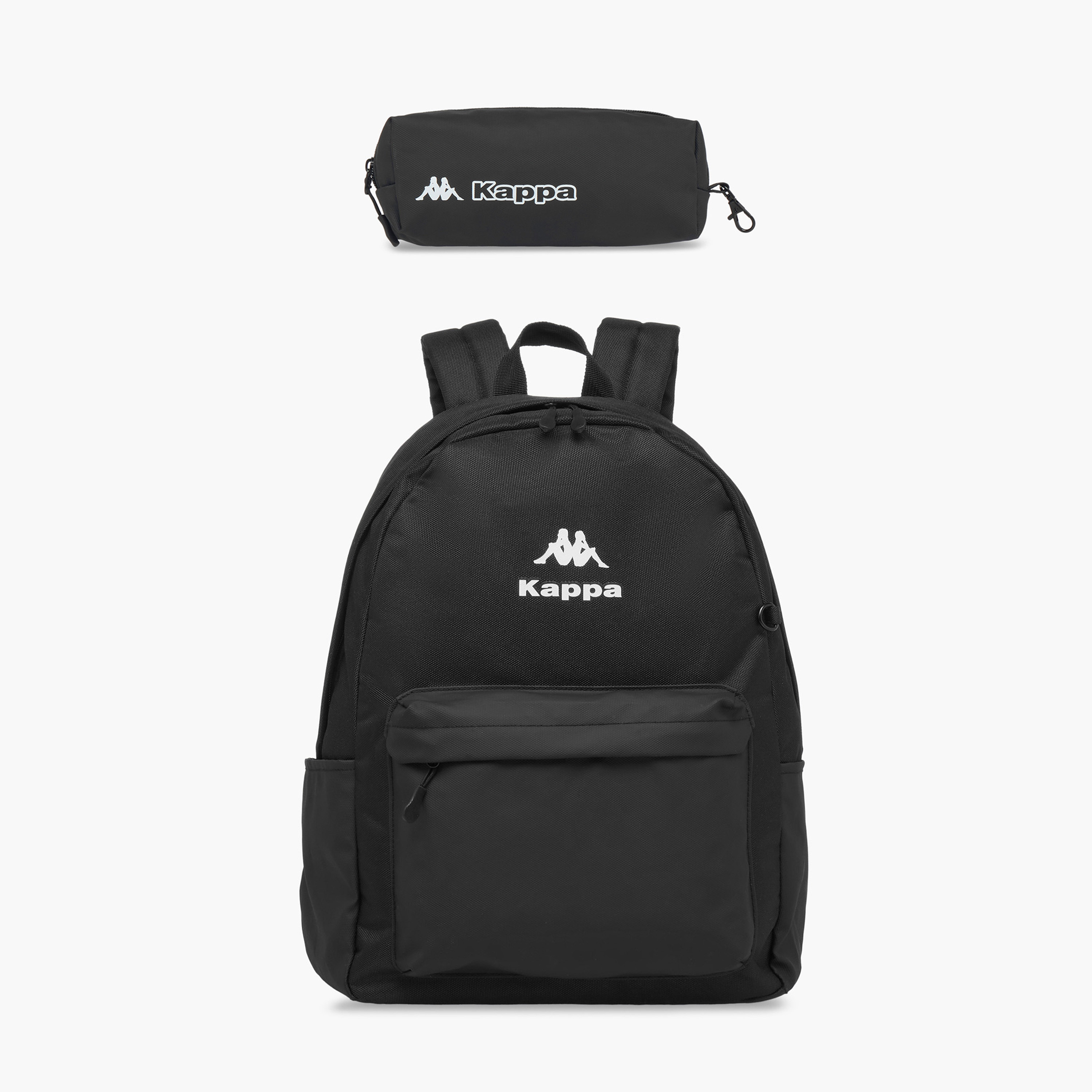 Kappa Logo Print School Backpack with Pencil Pouch set-school-bagsandbackpacks-sets-image-1