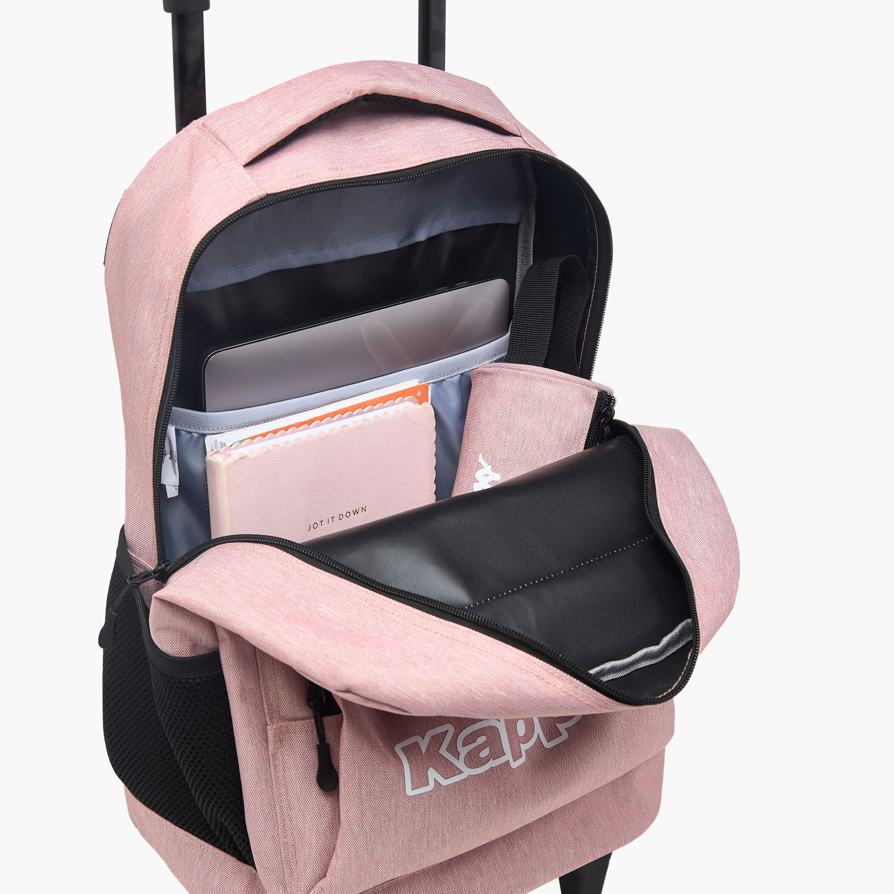 طقم شنطة ظهر ترولي مدرسية مع مقلمة وشنطة غداء بطبعات شعار من كابا-school-bagsandbackpacks-trolleybags-image-15