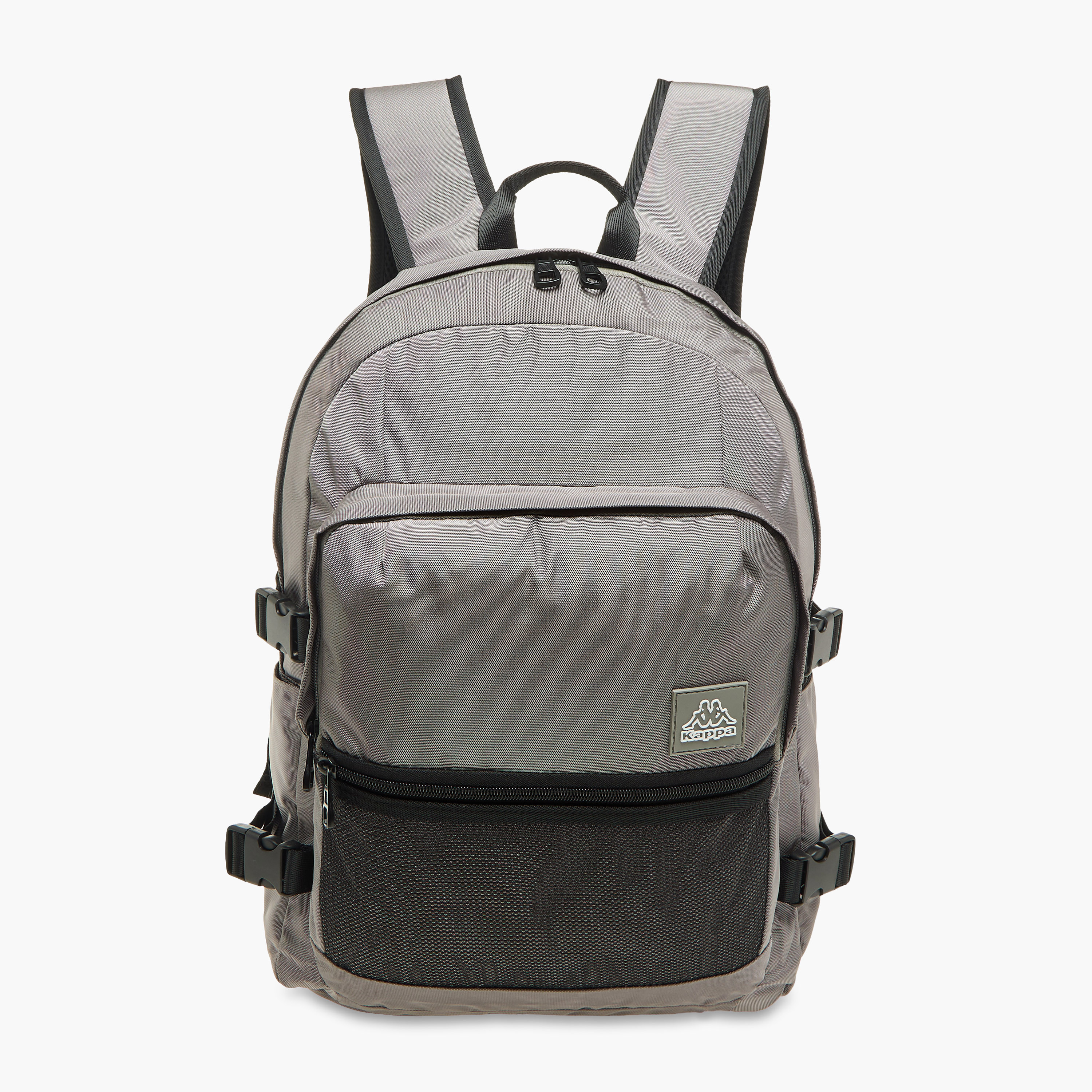 Kappa Logo Print School Backpack with Zip Closure - 11x30x46 cm-school-bagsandbackpacks-backpacks-image-1