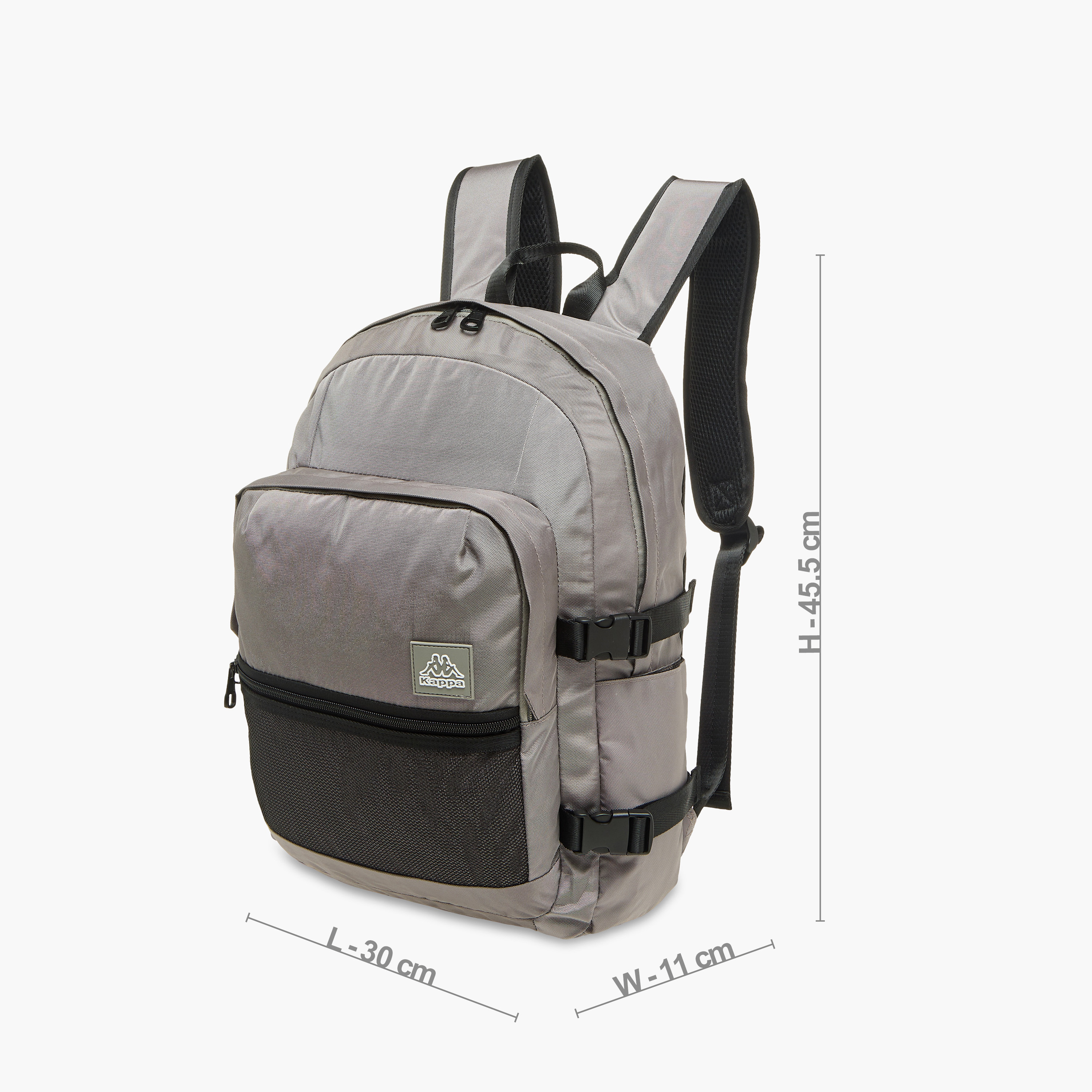 Kappa Logo Print School Backpack with Zip Closure - 11x30x46 cm-school-bagsandbackpacks-backpacks-image-2