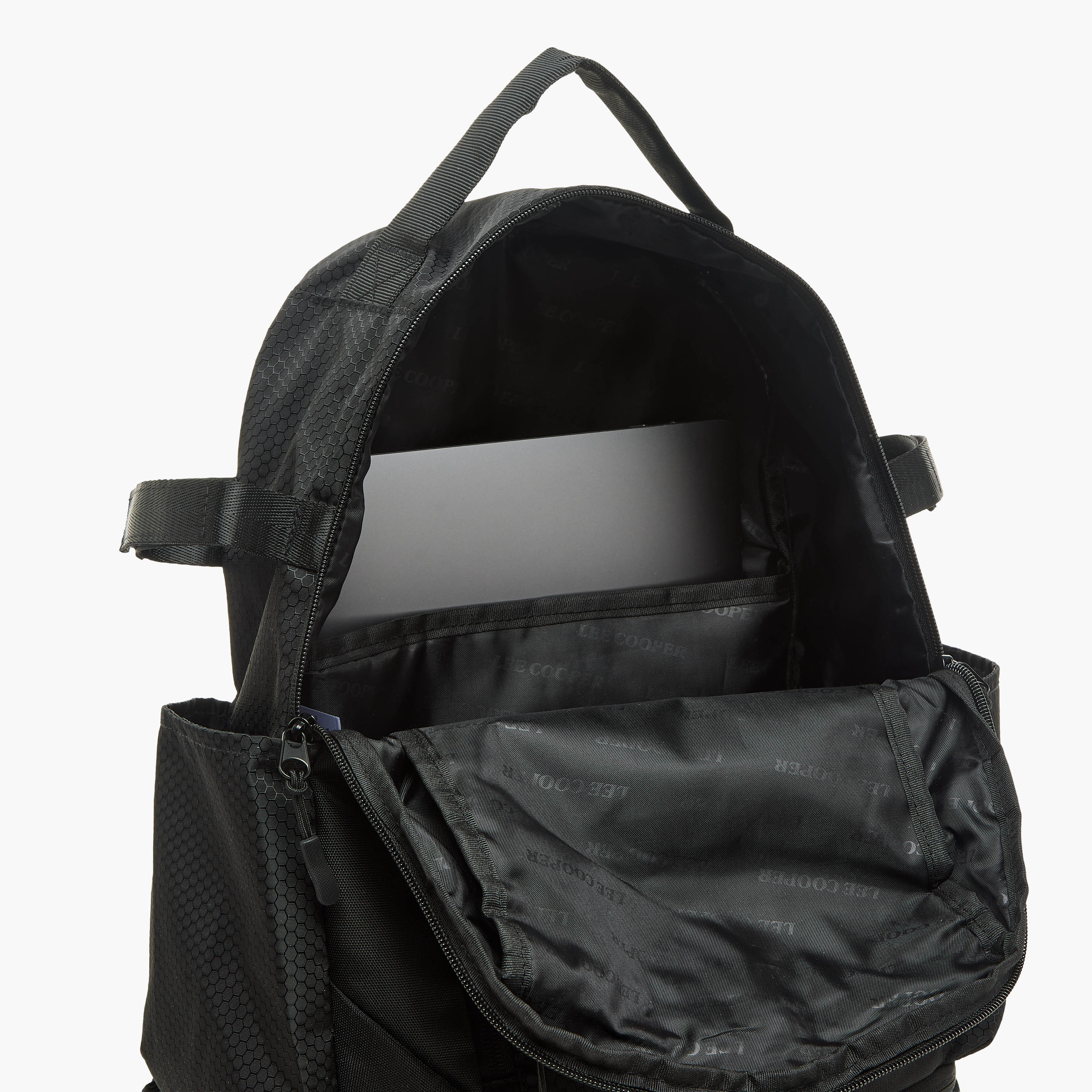 Lee Cooper Logo Applique School Backpack with Zip Closure - 16x31x48 cm-school-bagsandbackpacks-backpacks-image-10