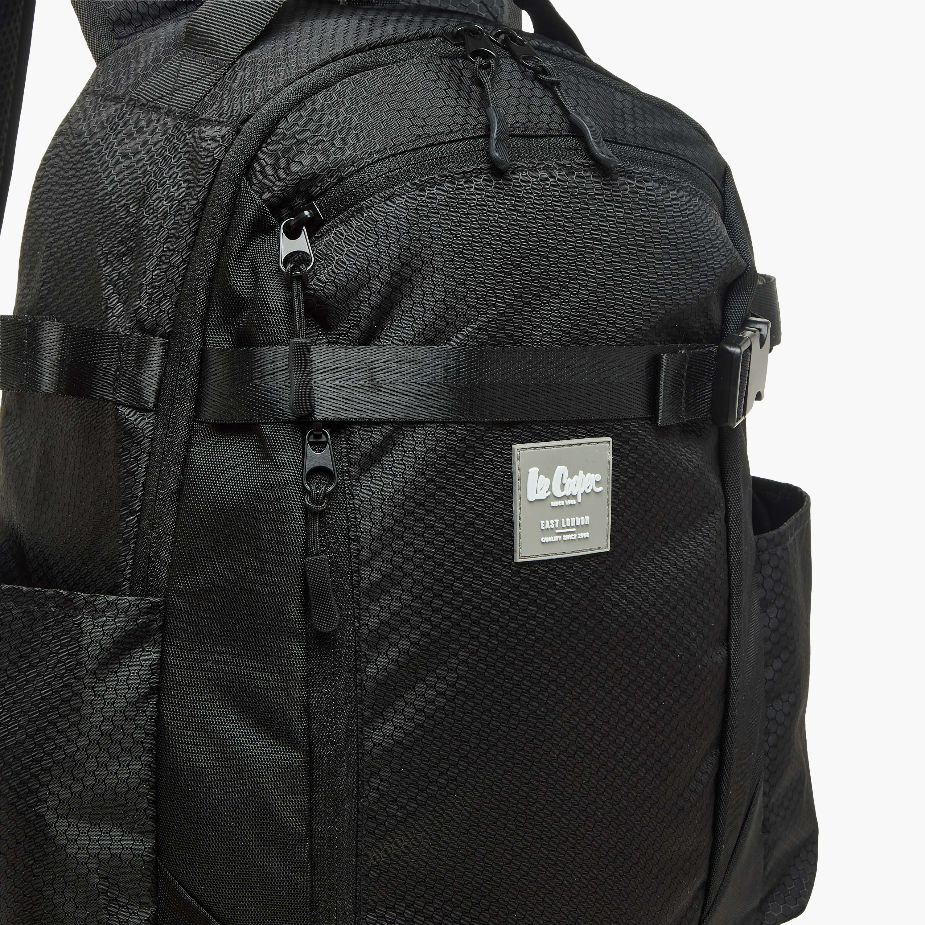 Lee Cooper Logo Applique School Backpack with Zip Closure - 16x31x48 cm-school-bagsandbackpacks-backpacks-image-6