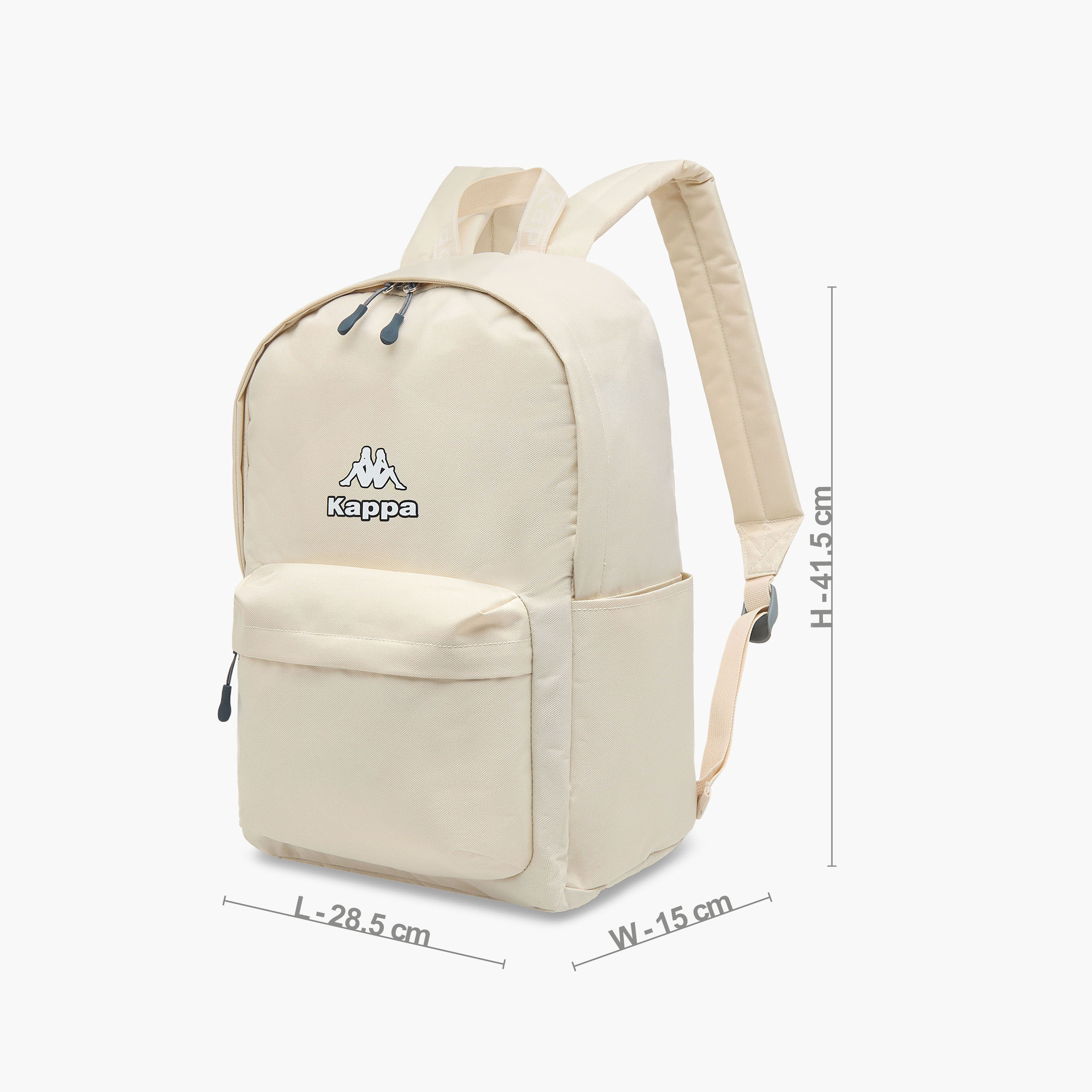 Kappa Logo Print School Backpack with Zip Closure and Adjustable Strap - 29x15x42 cm-school-bagsandbackpacks-backpacks-image-2