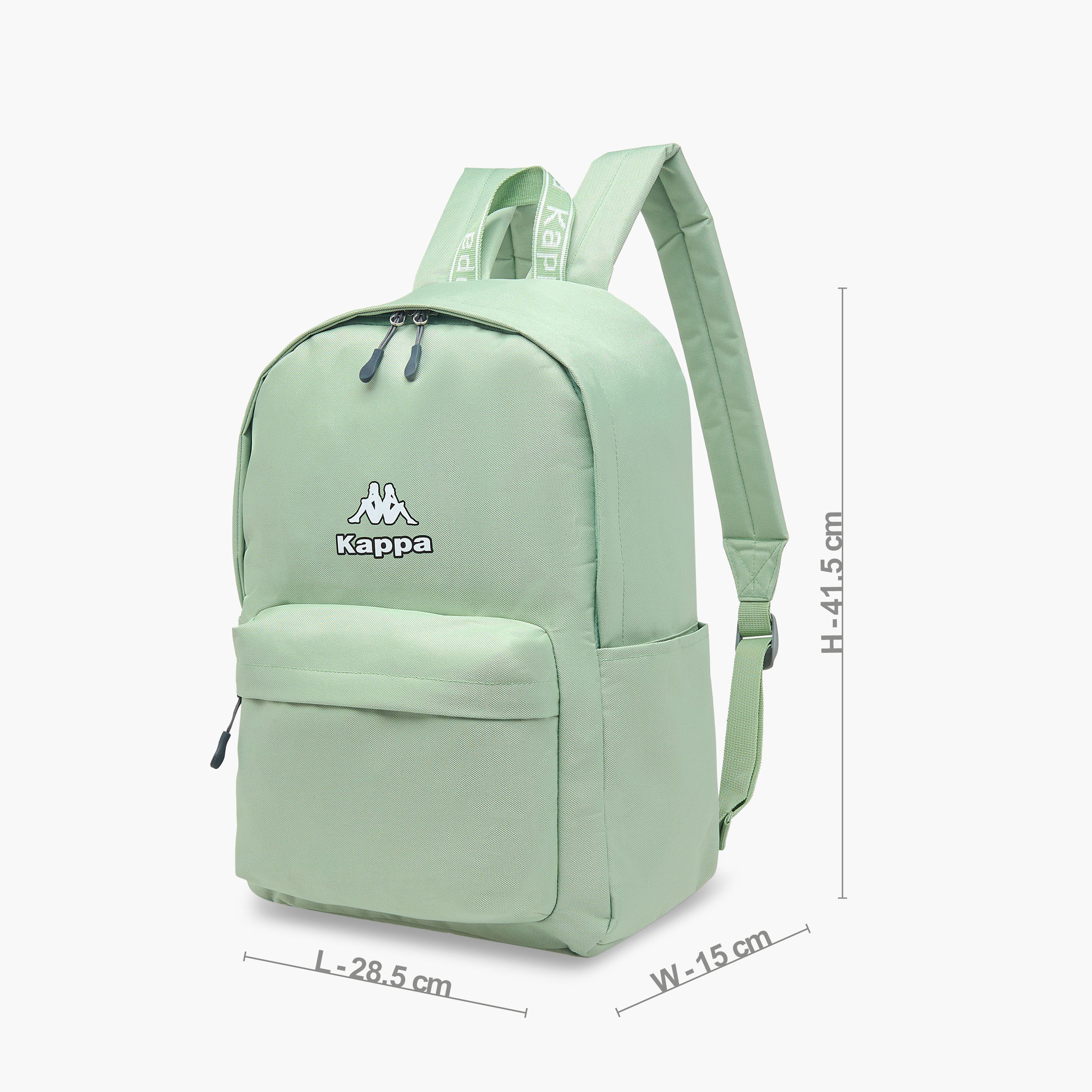 Kappa Logo Print School Backpack with Zip Closure and Adjustable Strap - 29x15x42 cm-school-bagsandbackpacks-backpacks-image-2