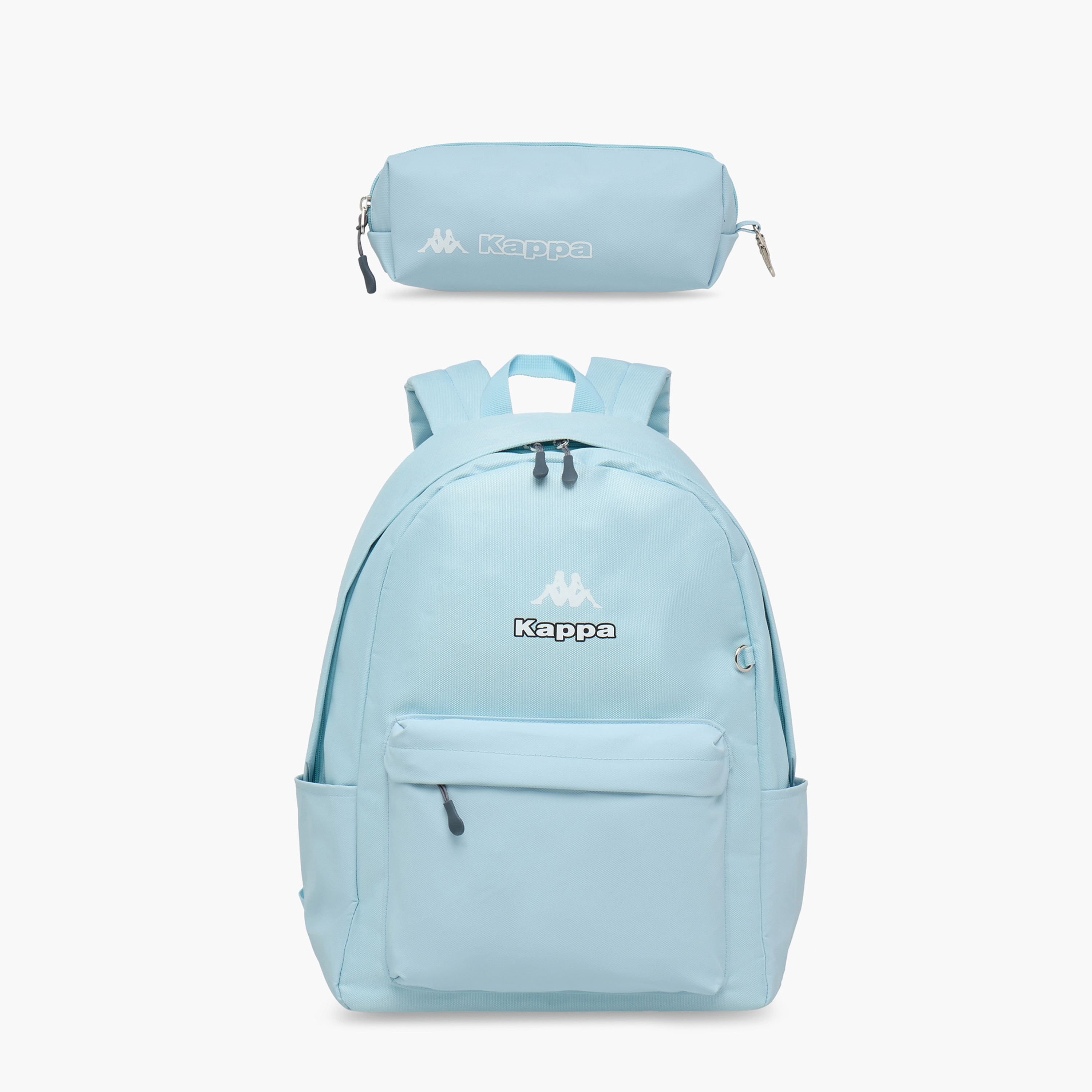 Kappa Logo Print School Backpack with Pencil Pouch set-school-bagsandbackpacks-sets-image-1