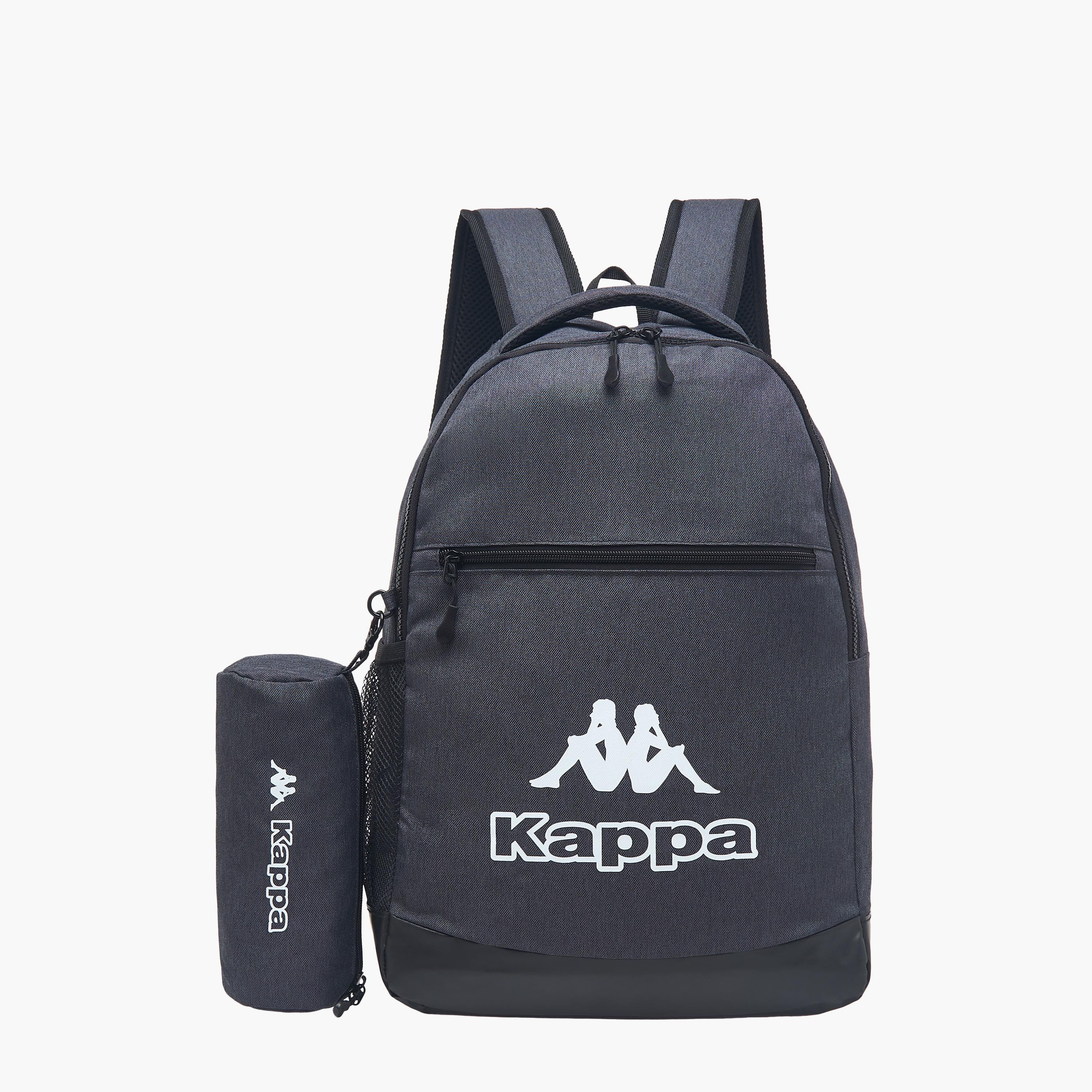 Kappa Logo Print School Backpack and Pencil Pouch Set - 46x30x14 cm-school-bagsandbackpacks-backpacks-image-7