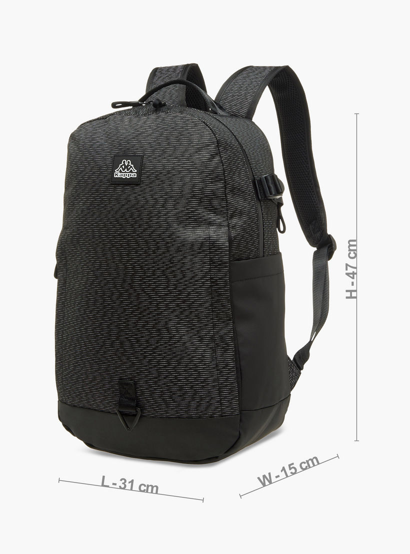 شنطة ظهر للمدرسة بسحّاب إغلاق وزخارف شعار من كابا - 15×31×47 سم-school-bagsandbackpacks-backpacks-image-4