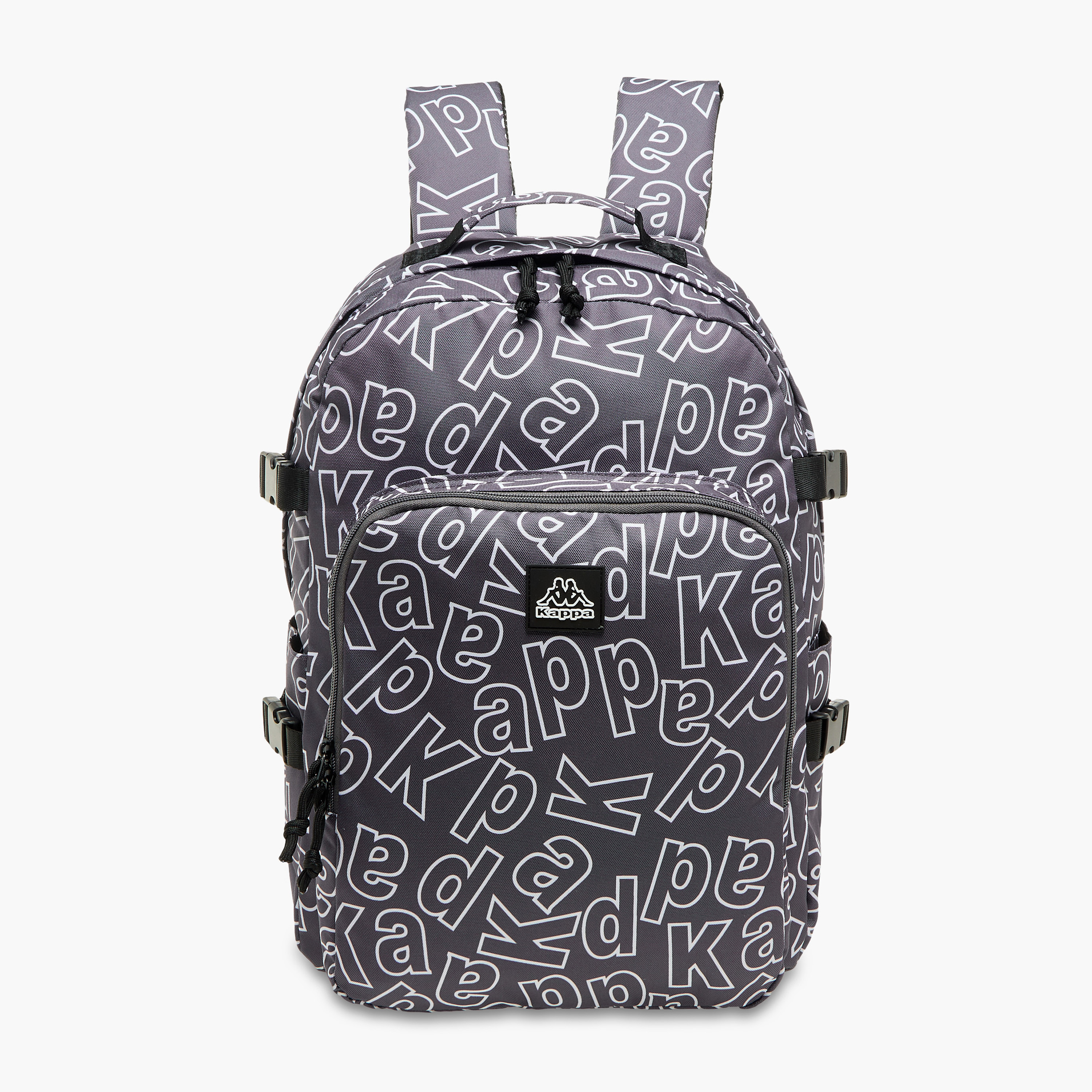 Kappa Logo Print School Backpack with Adjustable Straps and Zip Closure - 22x34x48 cm-school-bagsandbackpacks-backpacks-image-1