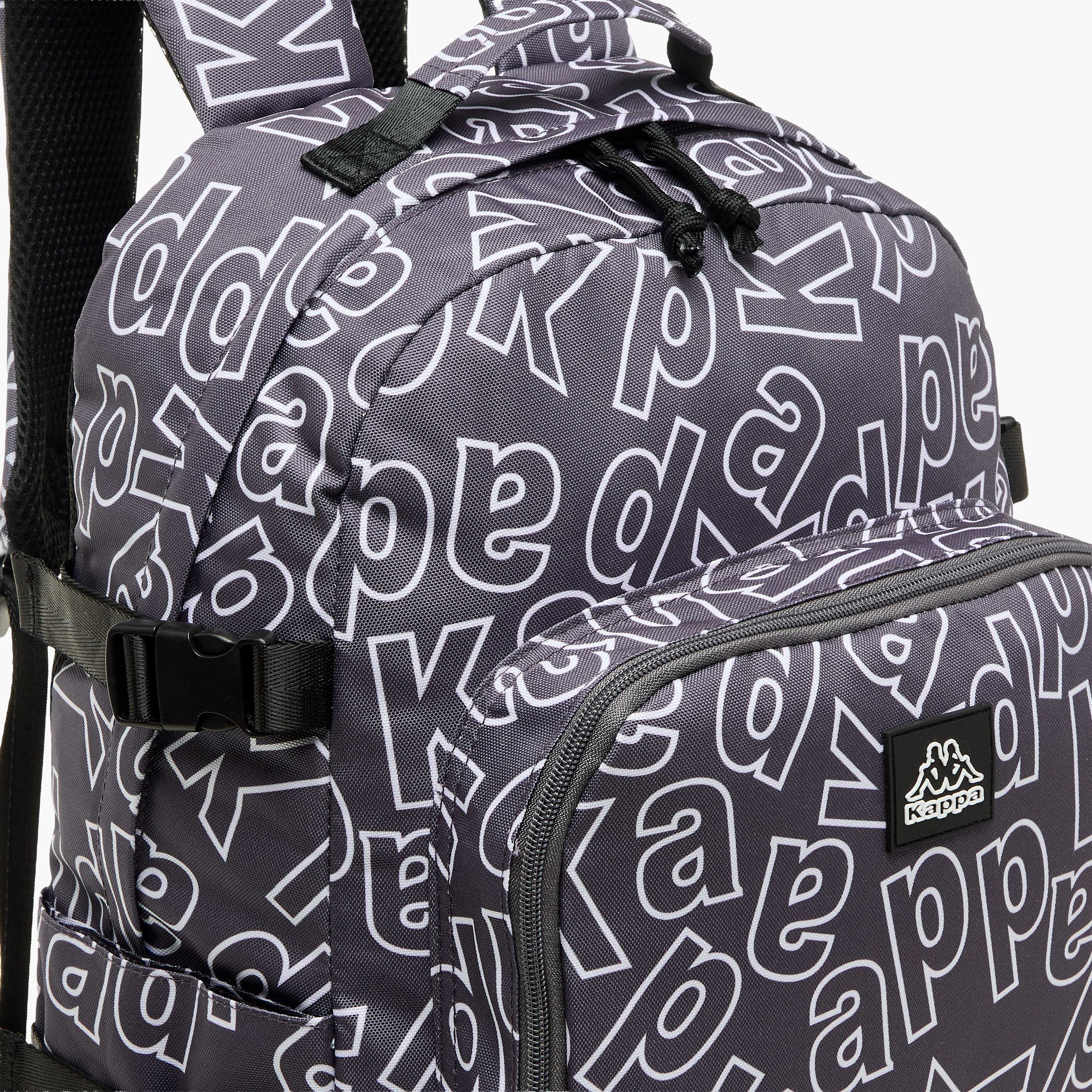 Kappa Logo Print School Backpack with Adjustable Straps and Zip Closure - 22x34x48 cm-school-bagsandbackpacks-backpacks-image-6