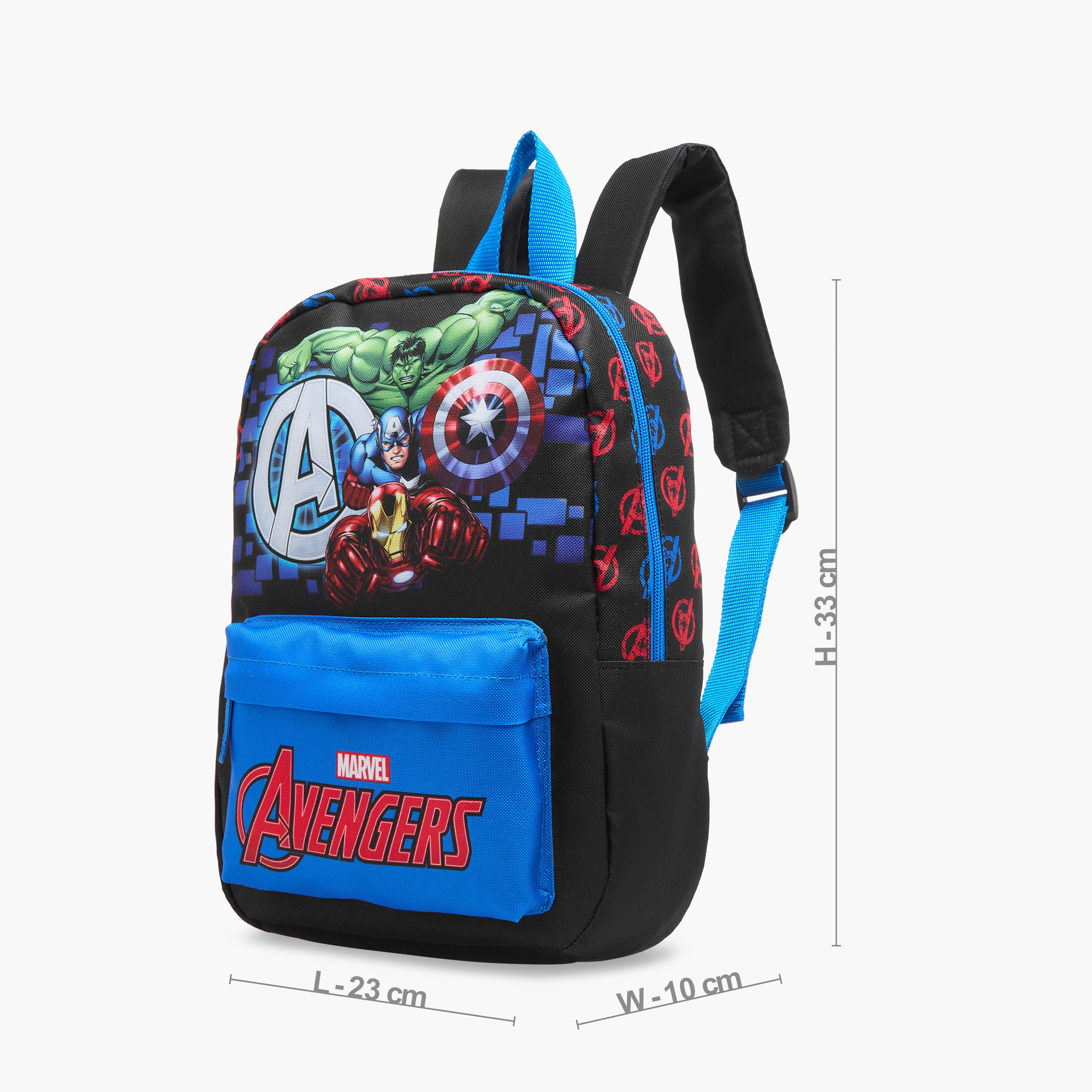 Avengers Print Backpack with Adjustable Straps and Zip Closure - 33x23x10 cm-school-bagsandbackpacks-backpacks-image-2